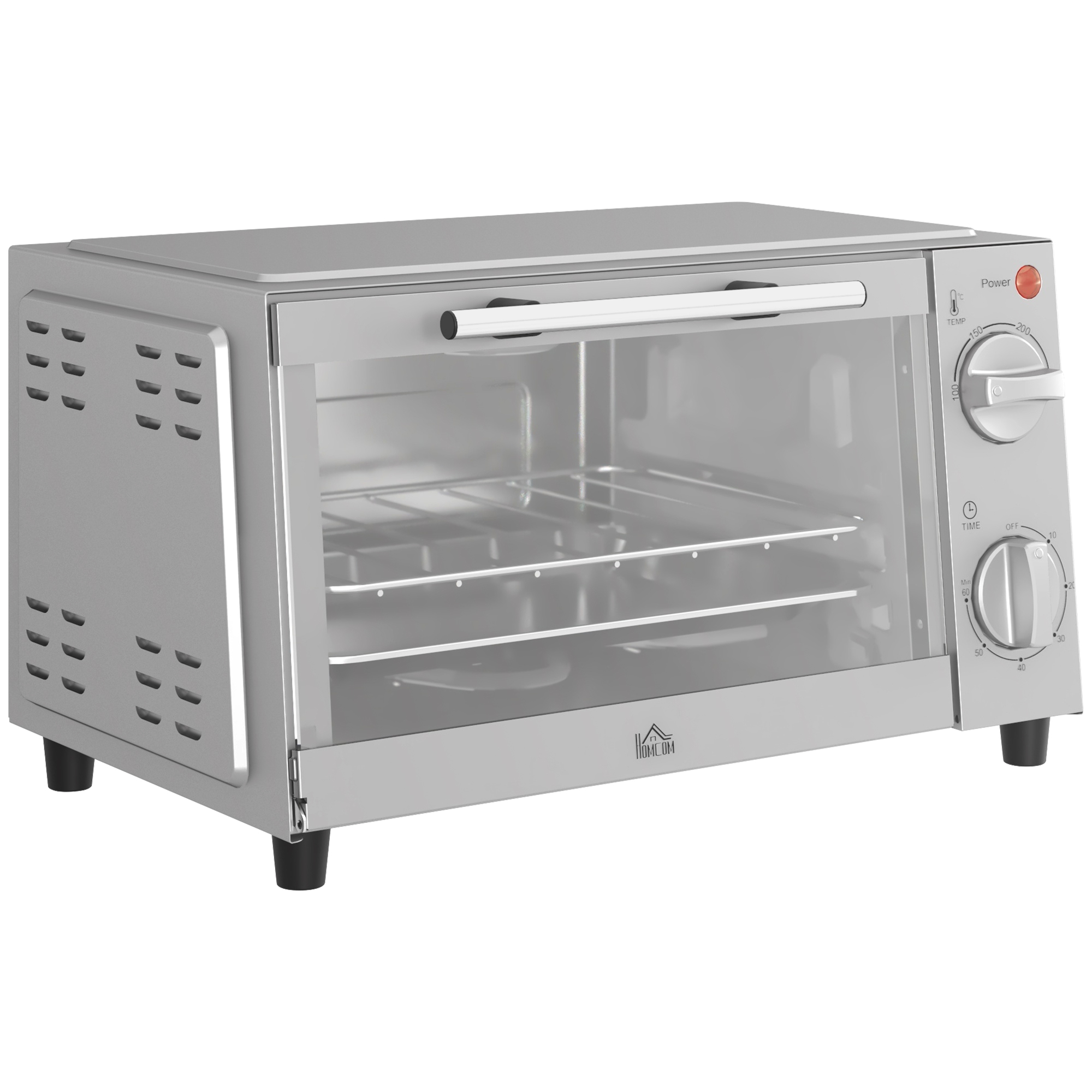 Scott 9L Countertop Electric Grill Toaster Oven with Timer - Silver