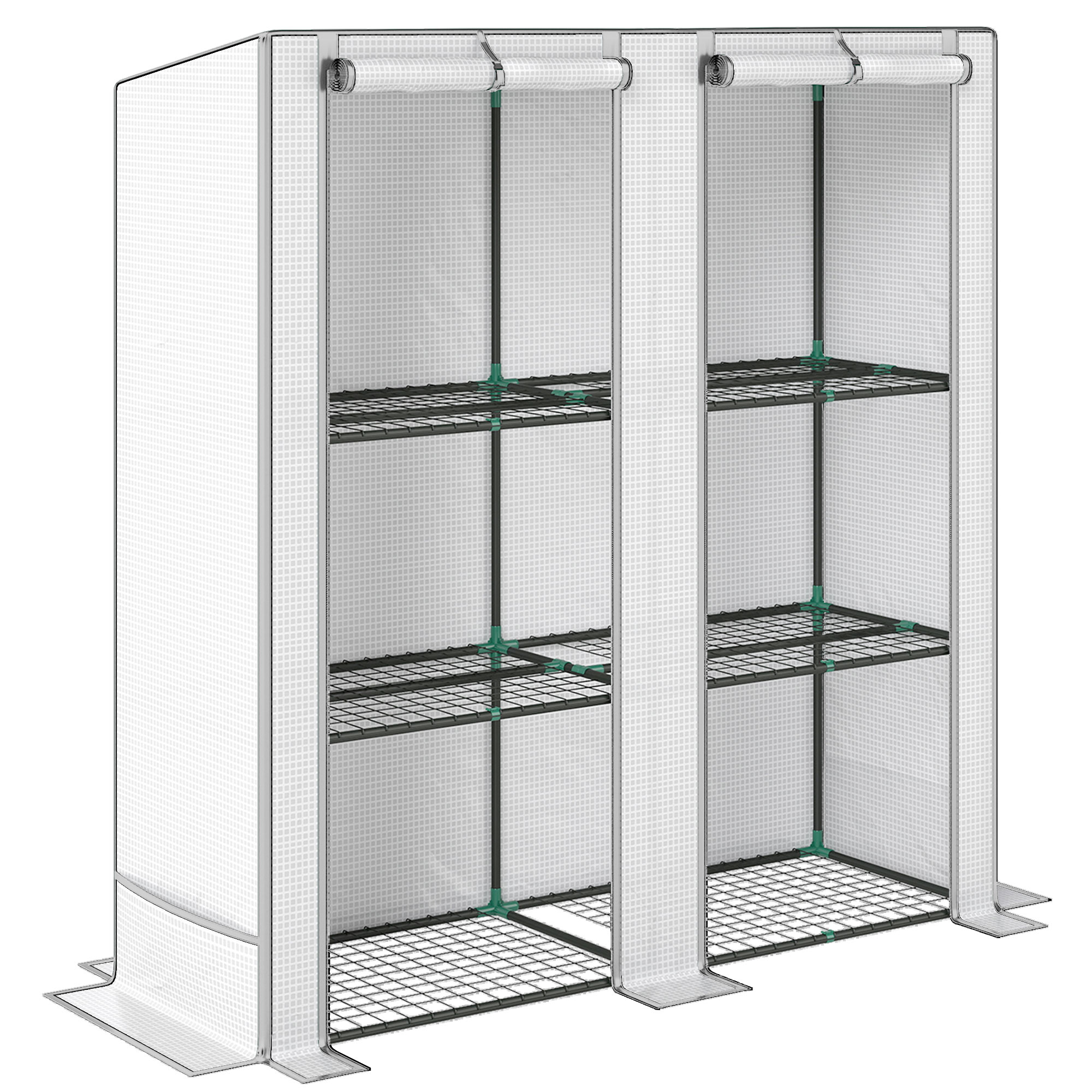 SUNVISTA Three-Tier Mini Greenhouse with Grey Edges- White