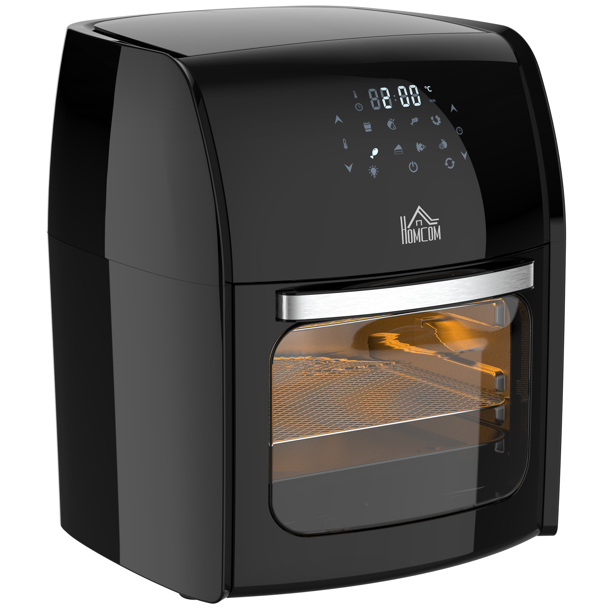 12L 8 in 1 Digital Air Fryer Oven with Air Fry, Roast, Broil, Bake, Dehydrate, Rapid Air Circulation and 60-Minute Timer, 1800W, Black
