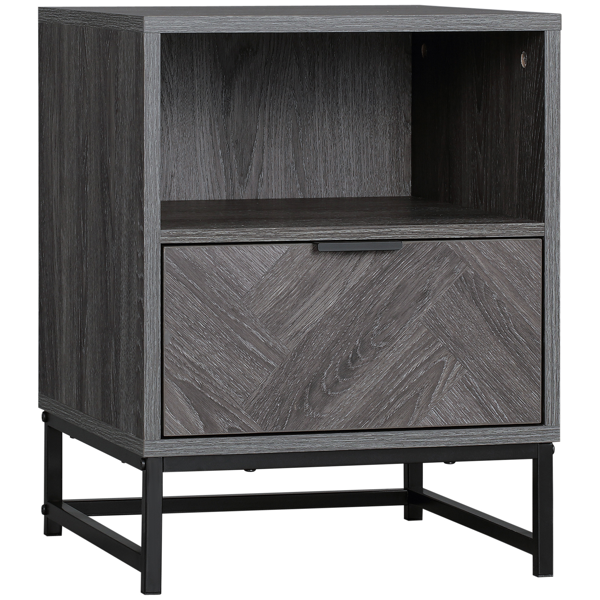 Bedside Table - ISLIN Nightstand Dark Grey 40cm