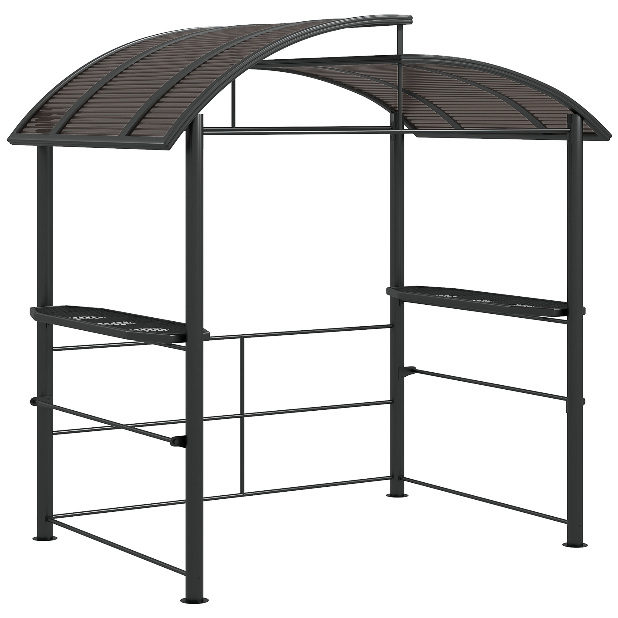Jones Outdoor Grill Gazebo with Side Shelves - Dark Grey
