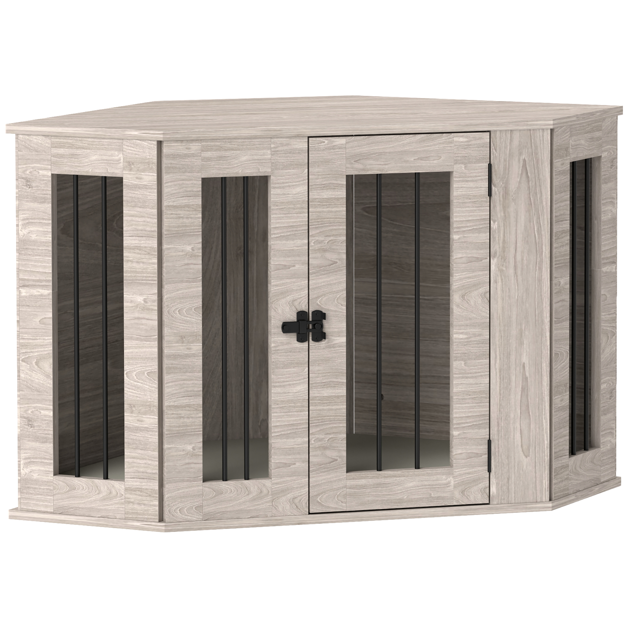 Shelley 2 in 1 Dog Crate Furniture Side Table with Cushion 104 x 55 x 63cm - Walnut