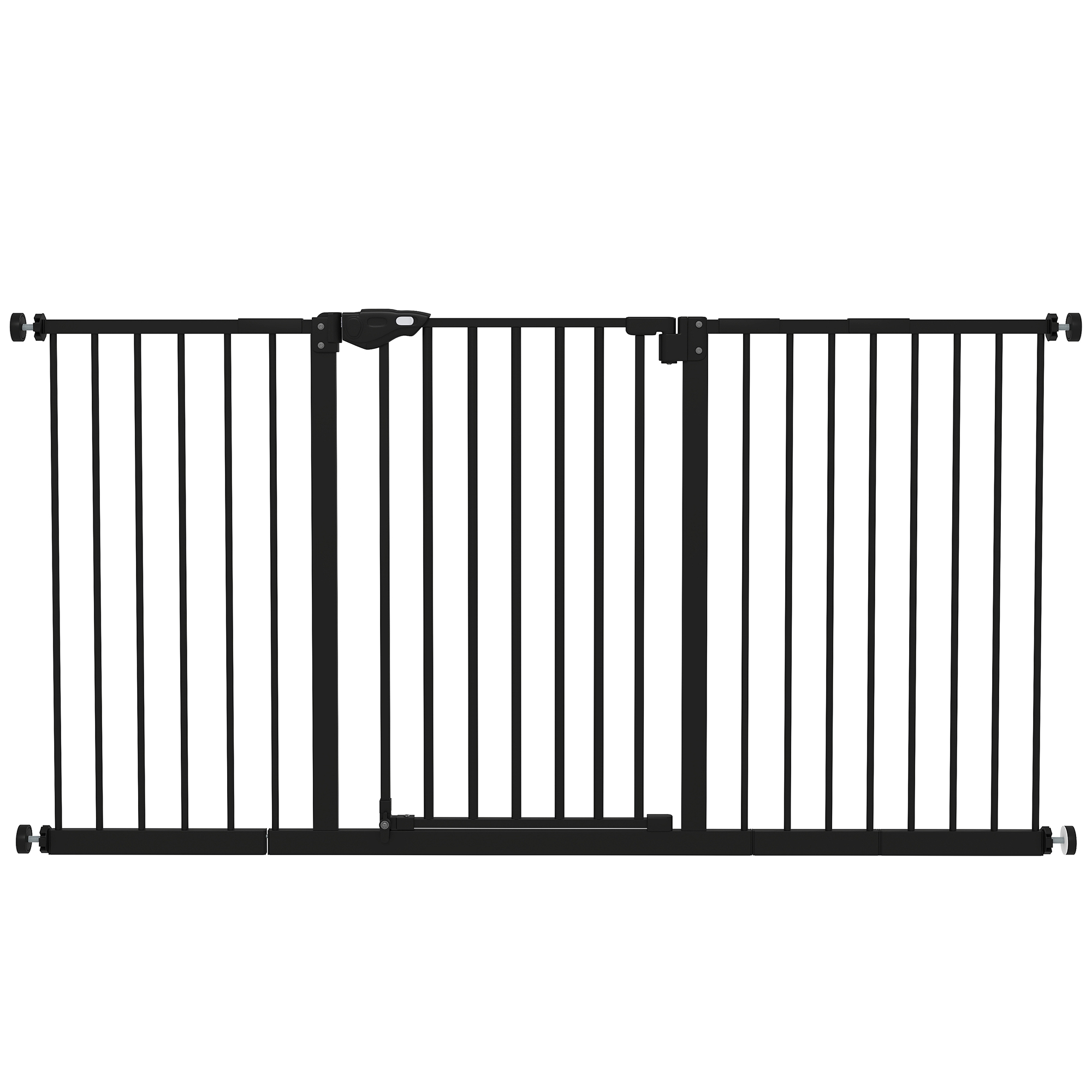 Retractable Pet Safety Gate Dog Barrier Home Doorway Corridors Room Divider Stair with 3 Extensions and Adjustable Screws Black 76.2 x 152.3 cm