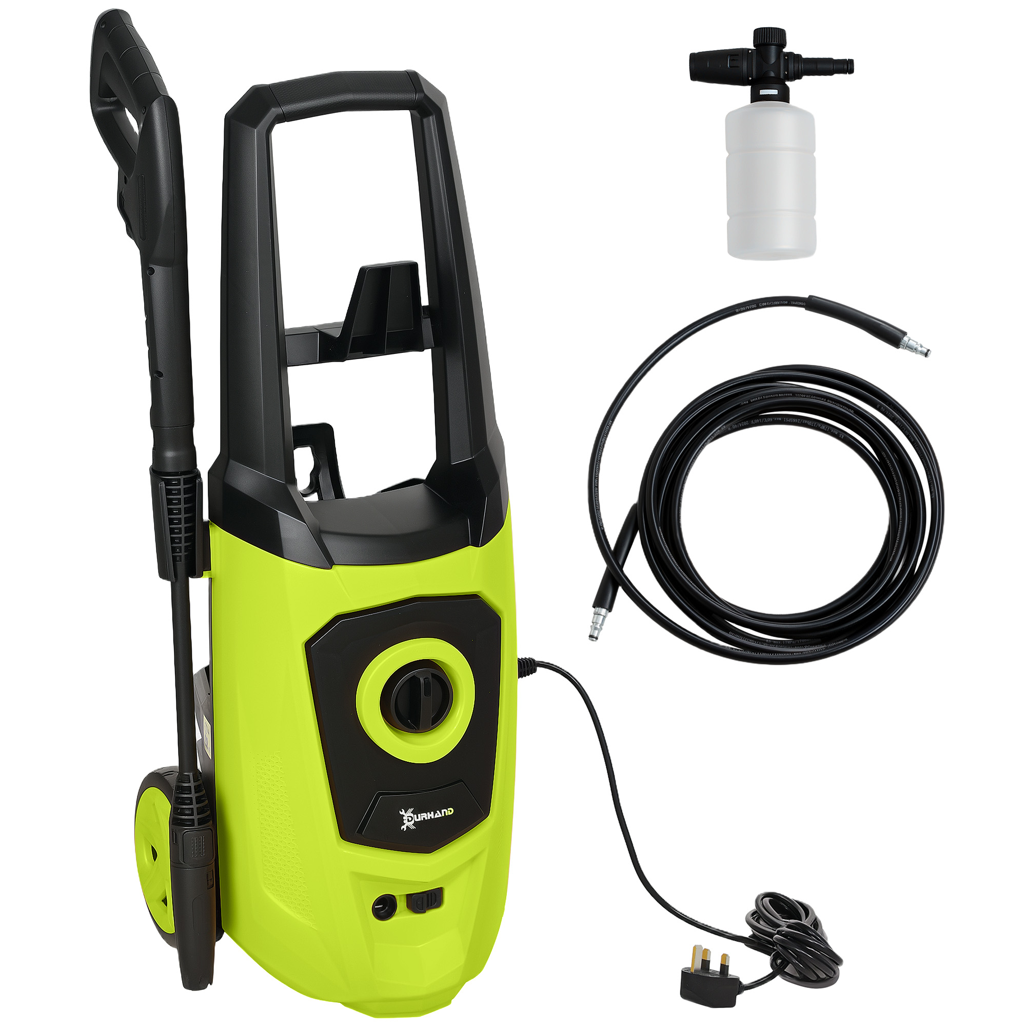 1800W High Pressure Washer, 150 Bar Pressure, 510 L/h Flow, High-Performance Portable Power Washer Jet Wash Cleaner for Garden, Car, Green