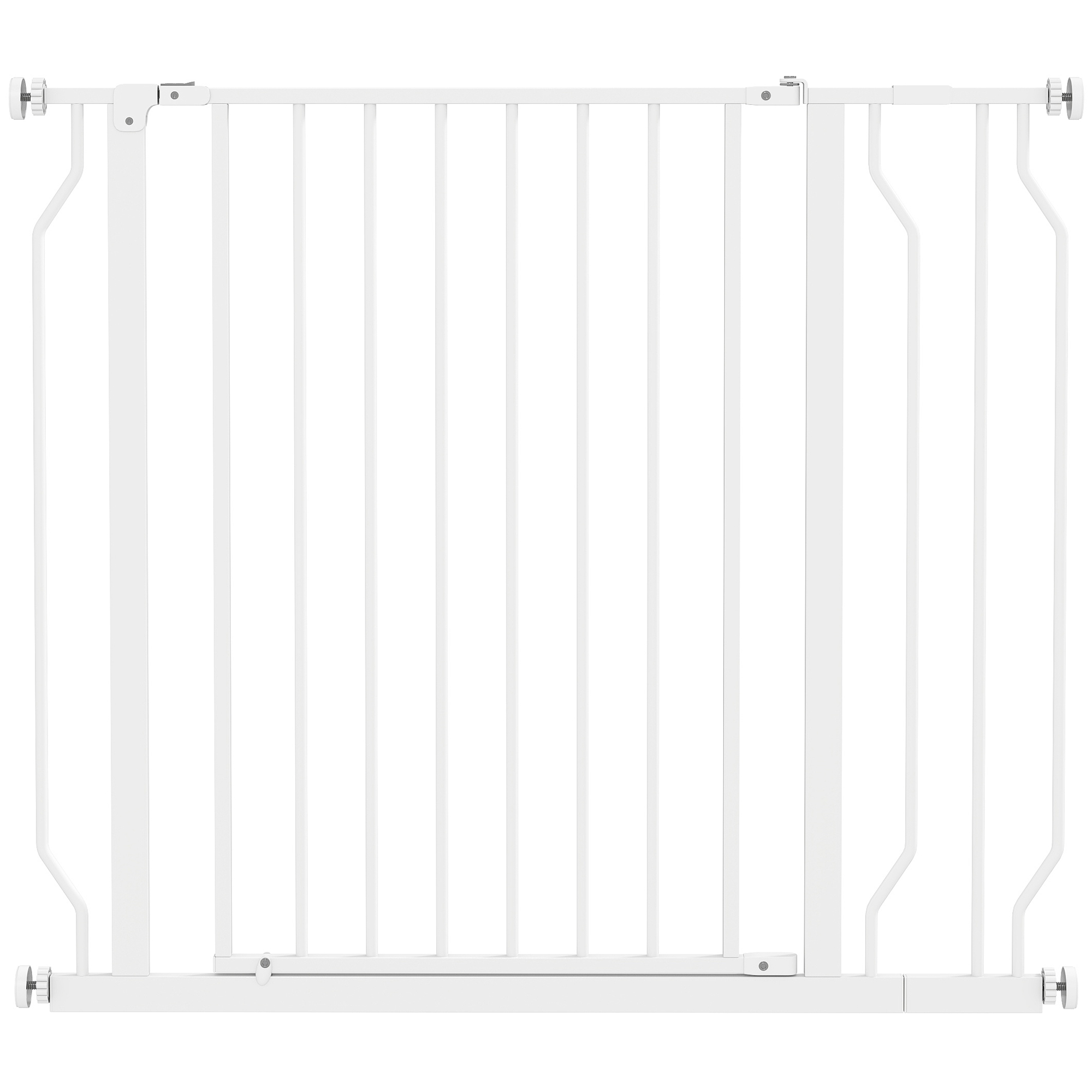 Wide Dog Safety Gate, with Door Pressure, for Doorways, Hallways, Staircases - White