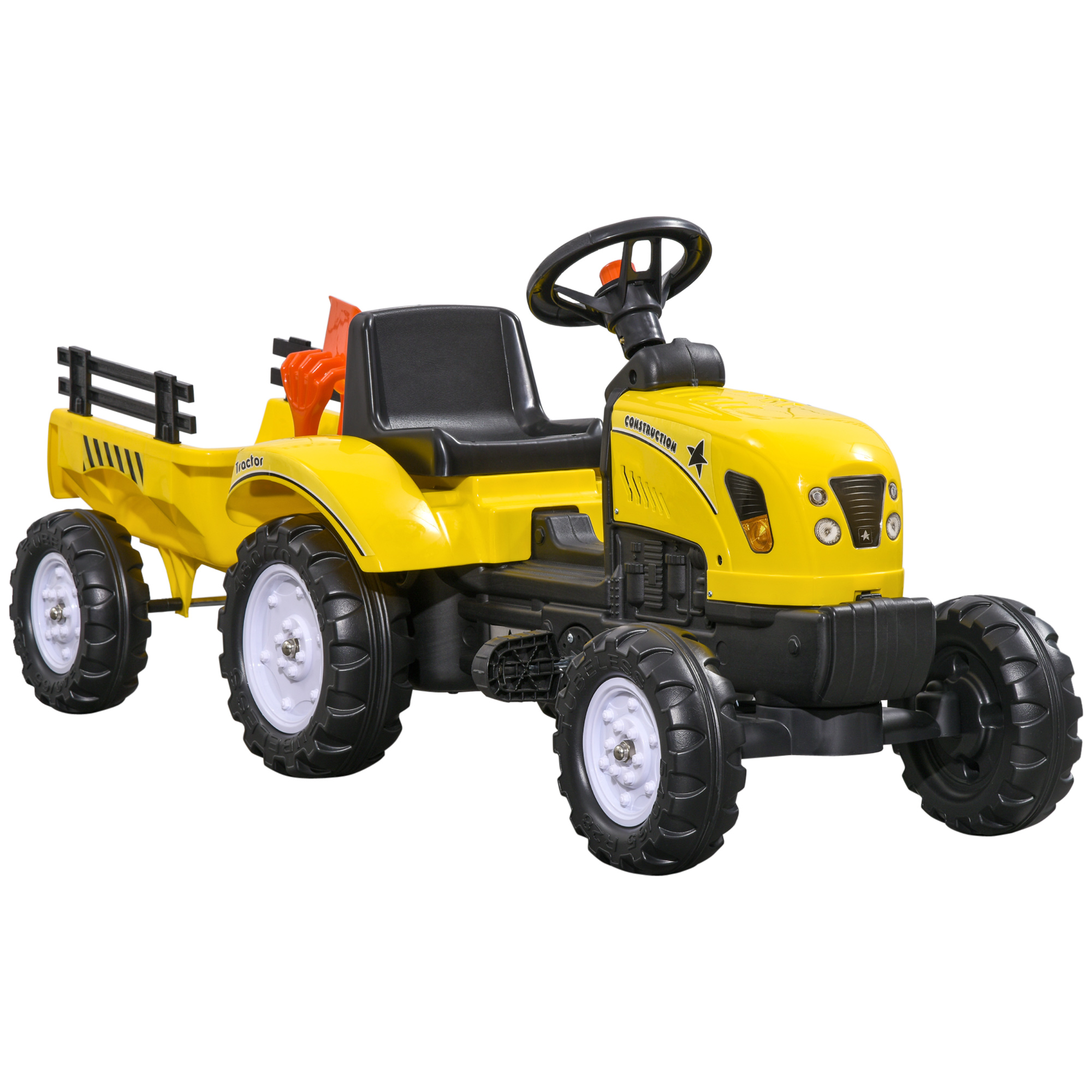 Pedal Go Kart Tractor with Shovel and Rake