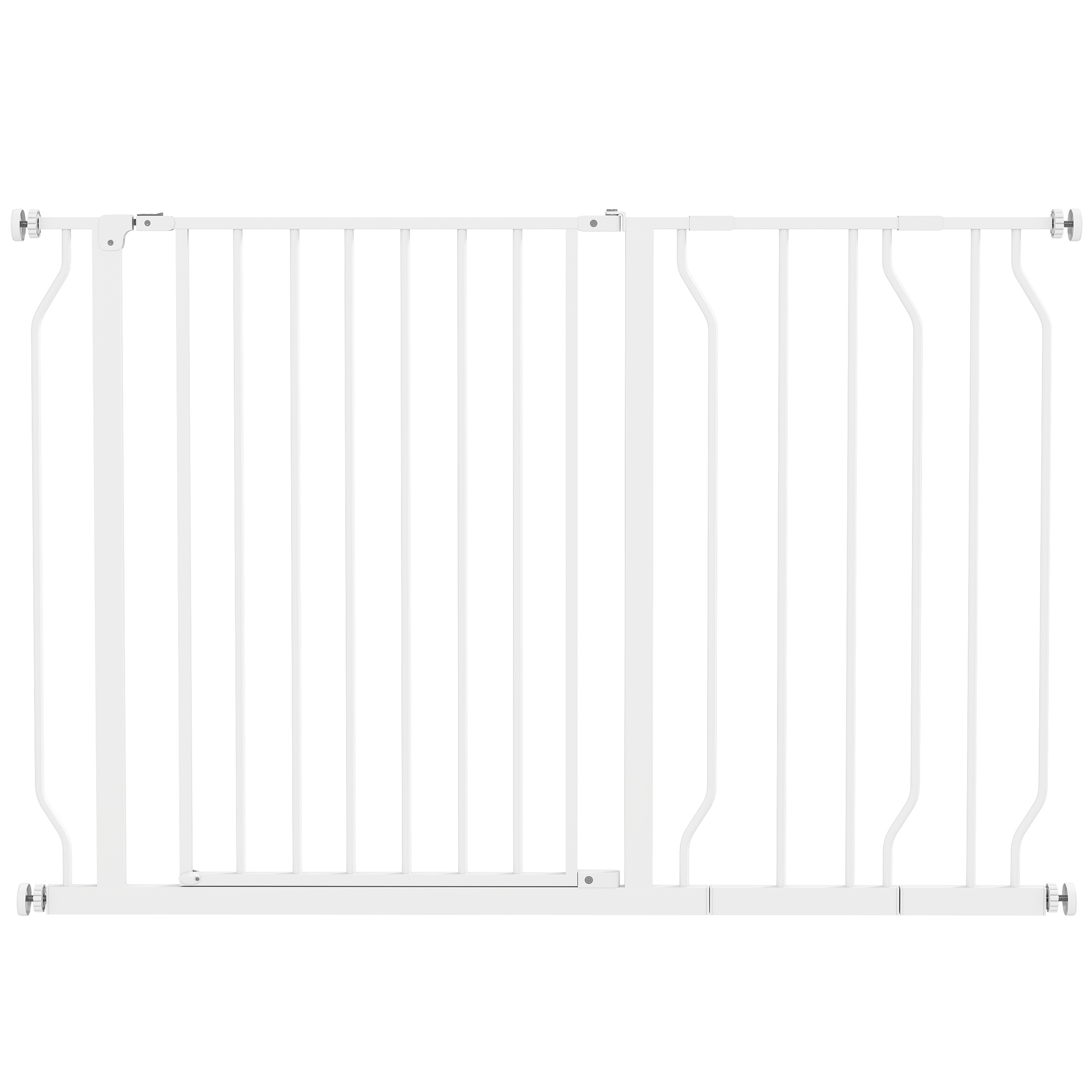 Wide Dog Safety Gate, with Door Pressure, Doorways, Hallways, Staircases - White