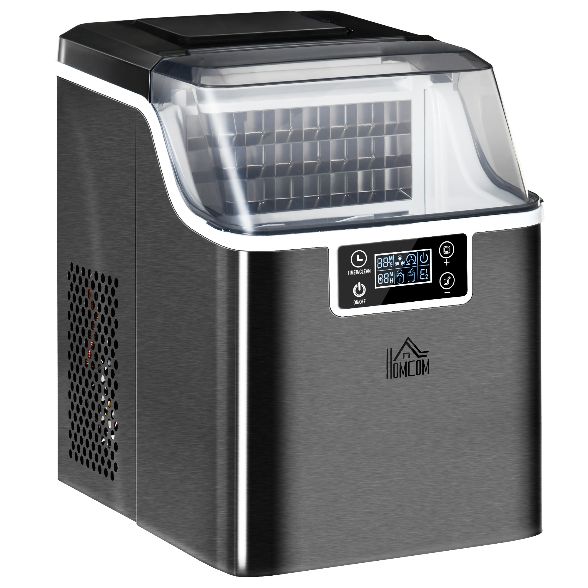 Scott Ice Maker Machine with 20Kg Daily Production Stainless Steel - Black