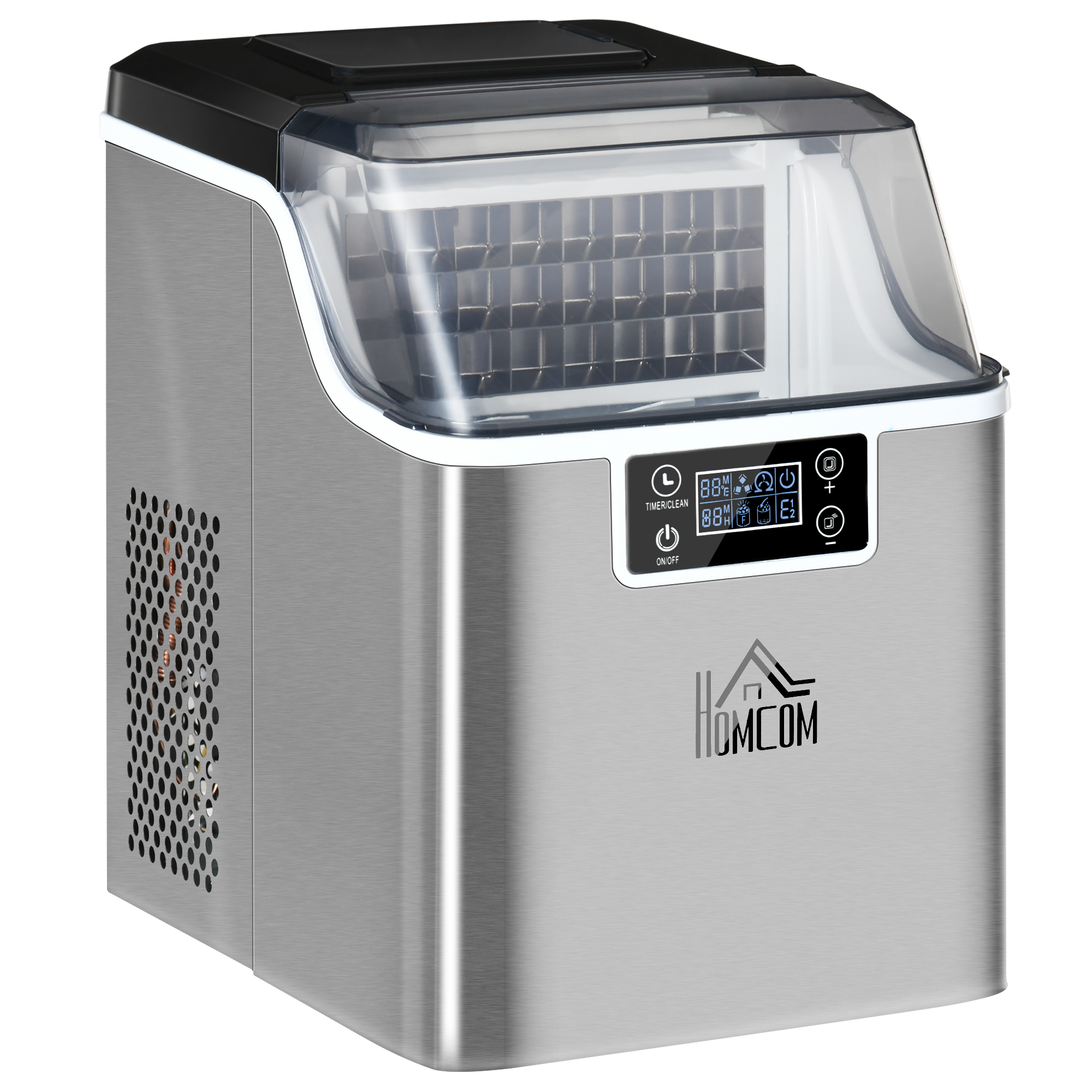 Ice Maker Machine, Counter Top Ice Cube Maker for Home, 20kg in 24 Hrs, 3.2L with Adjustable Cube Size, Self Cleaning Function, Ice Scoop