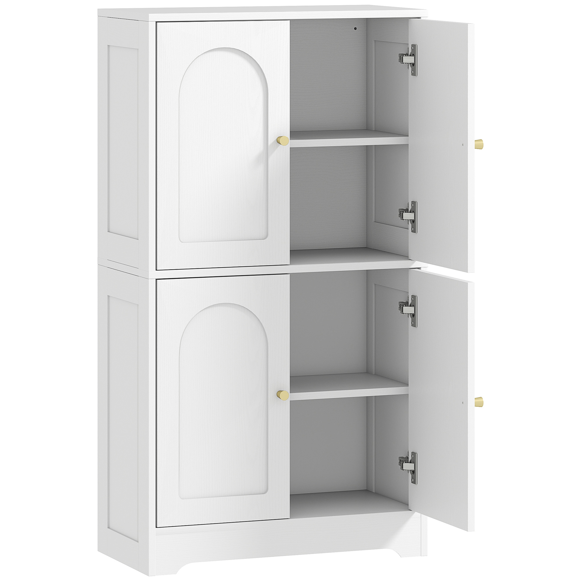 HERON 4 Door Kitchen Storage Cabinet Adjustable Shelves - White