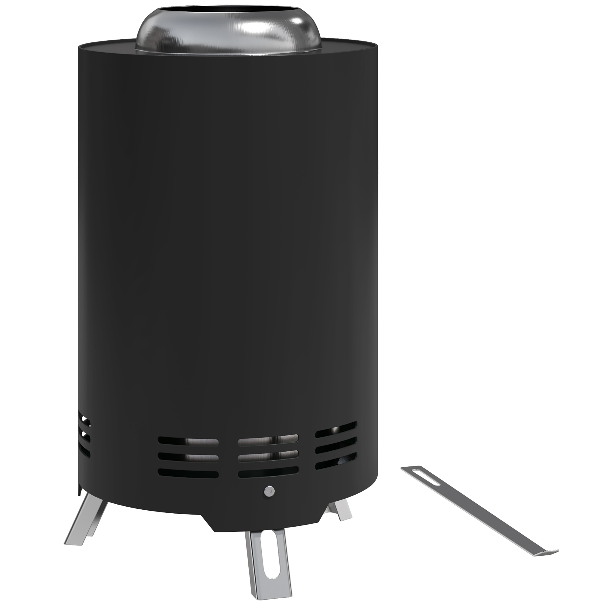 SUNVISTA 16cm Smokeless Fire Pit, Portable Stainless Steel Tabletop Firepit for Wood/Pellets, Black