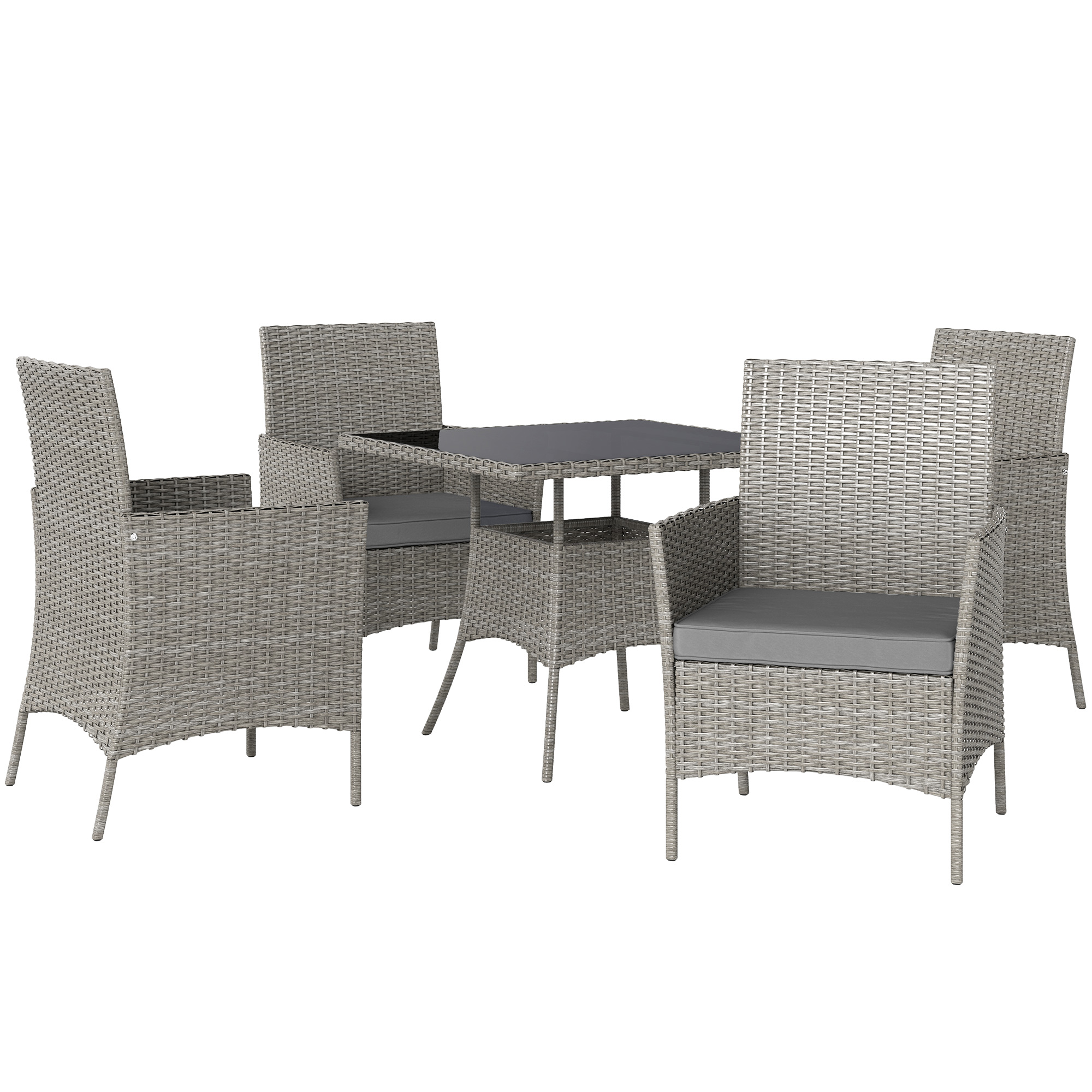 SUNVISTA Five-Pieces Rattan Dining Set - Light Grey