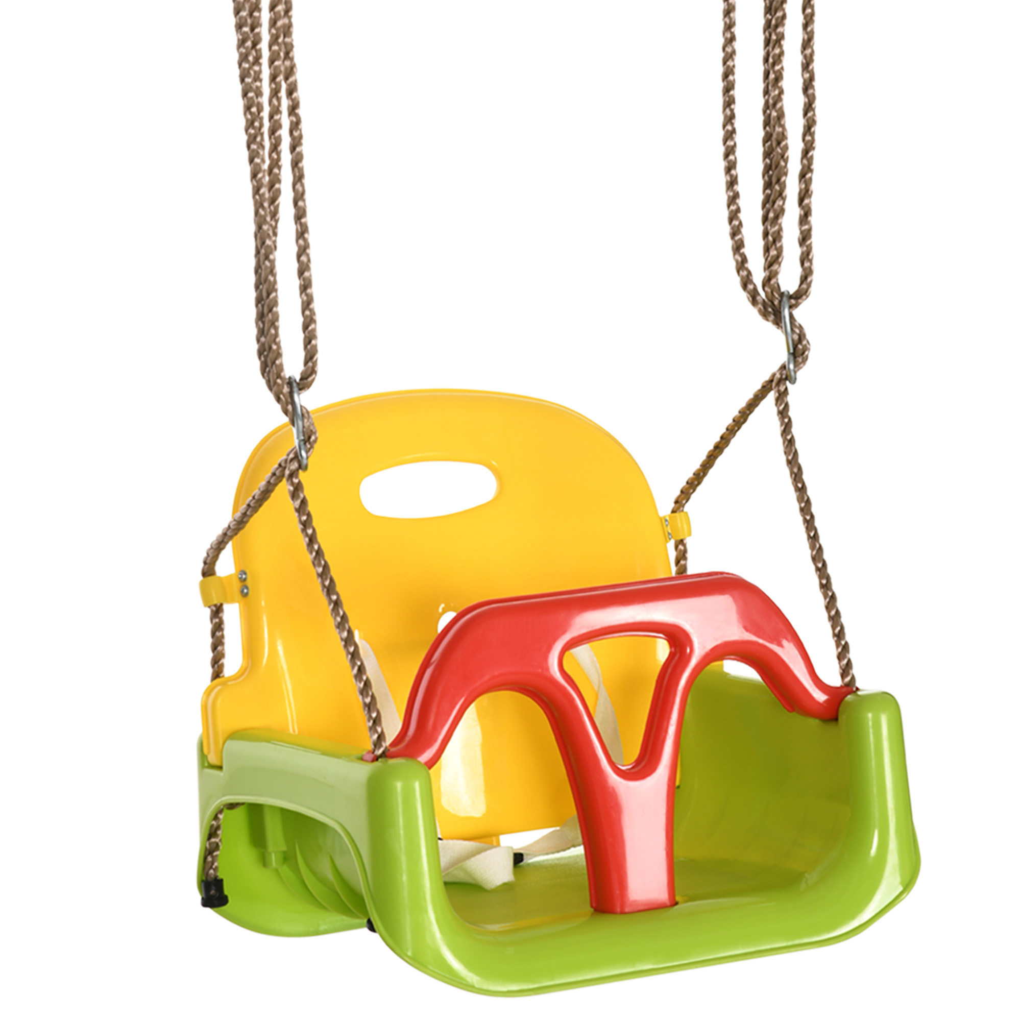SUNVISTA 3 in 1 Detachable Kids Swing Seat with Safety Belt, Adjustable Rope for Indoor, Outdoor, Playground, Garden, Green