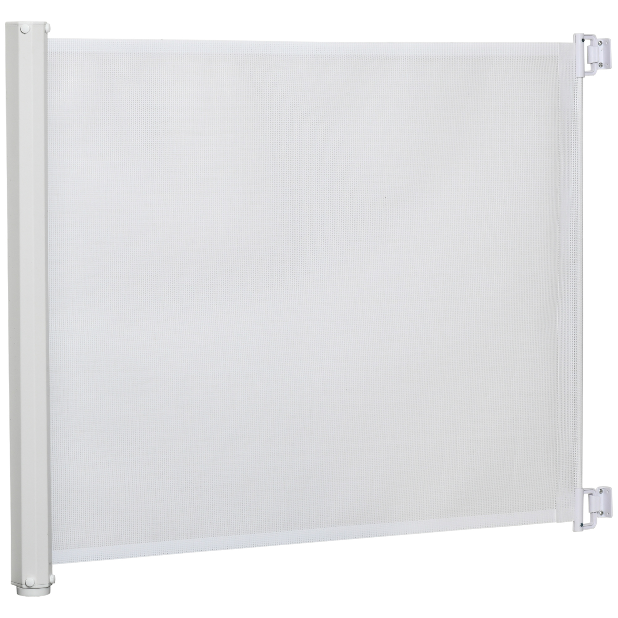Retractable Stair Gate Dog Pet Barrier for Doorway Stair Hallway - White