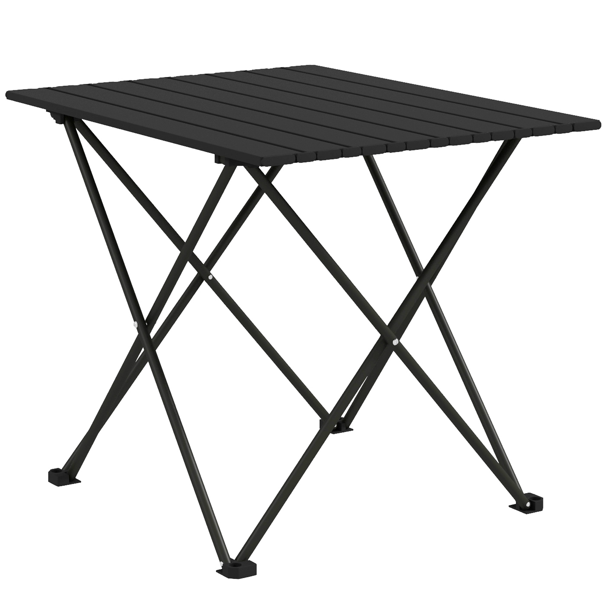 SUNVISTA Folding Camping Table, Lightweight Metal Picnic Table with Carry Bag, Foldable Table for Outdoor Camping, Picnic, Hiking, Black