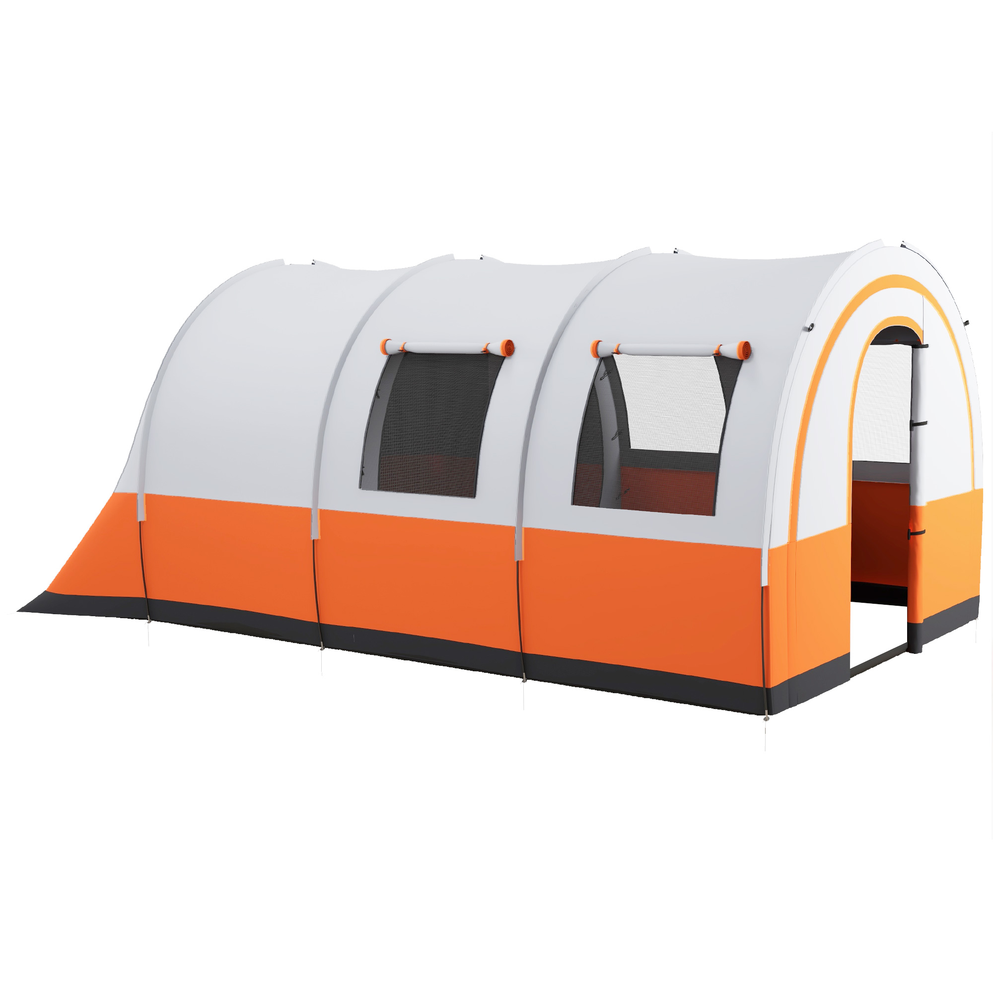 Jones 3000mm Waterproof Camping Tent 5-6 Man Family Tent - Cream Orange