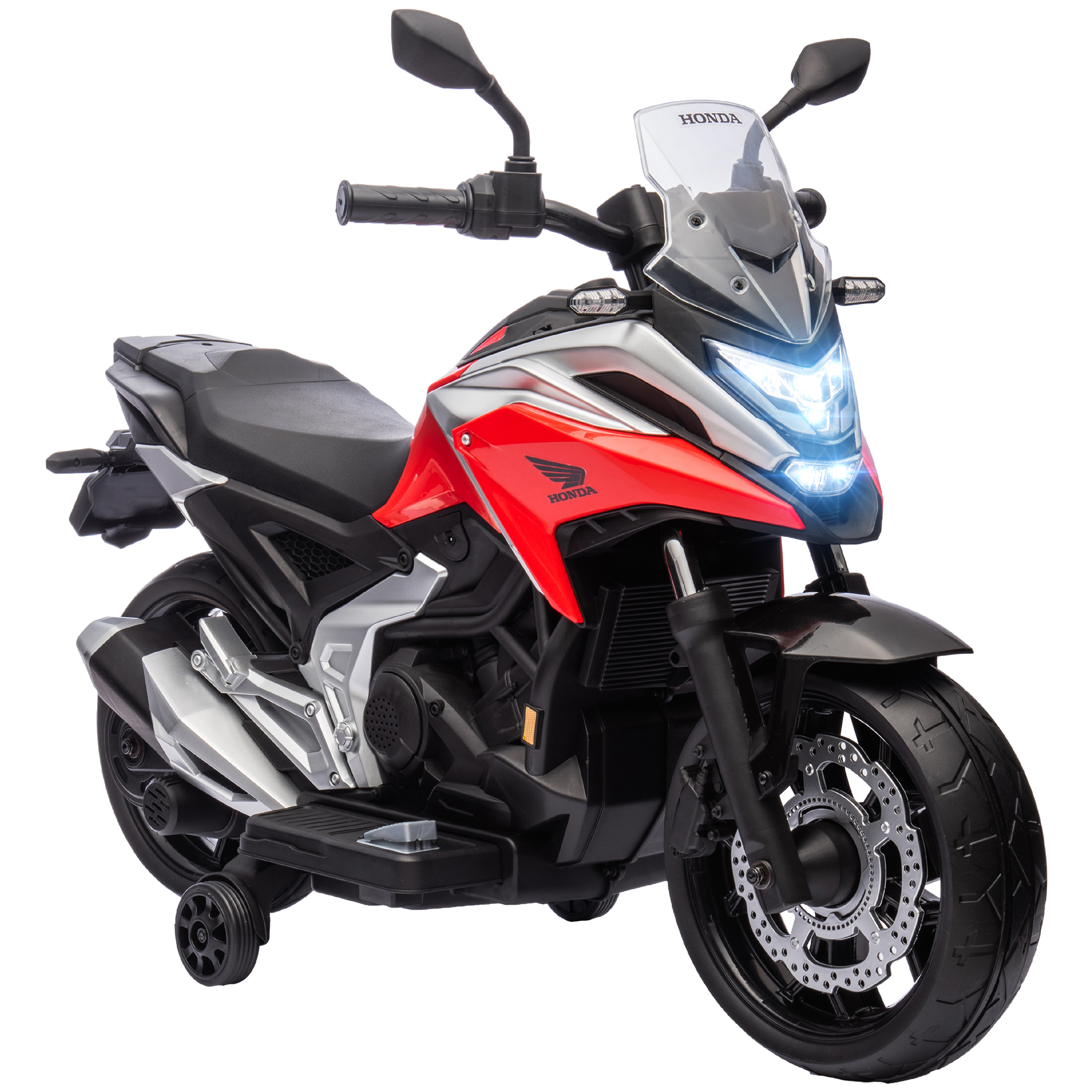 Kinsey 12V Honda Kids Electric Motorbike with Music Headlights - Red