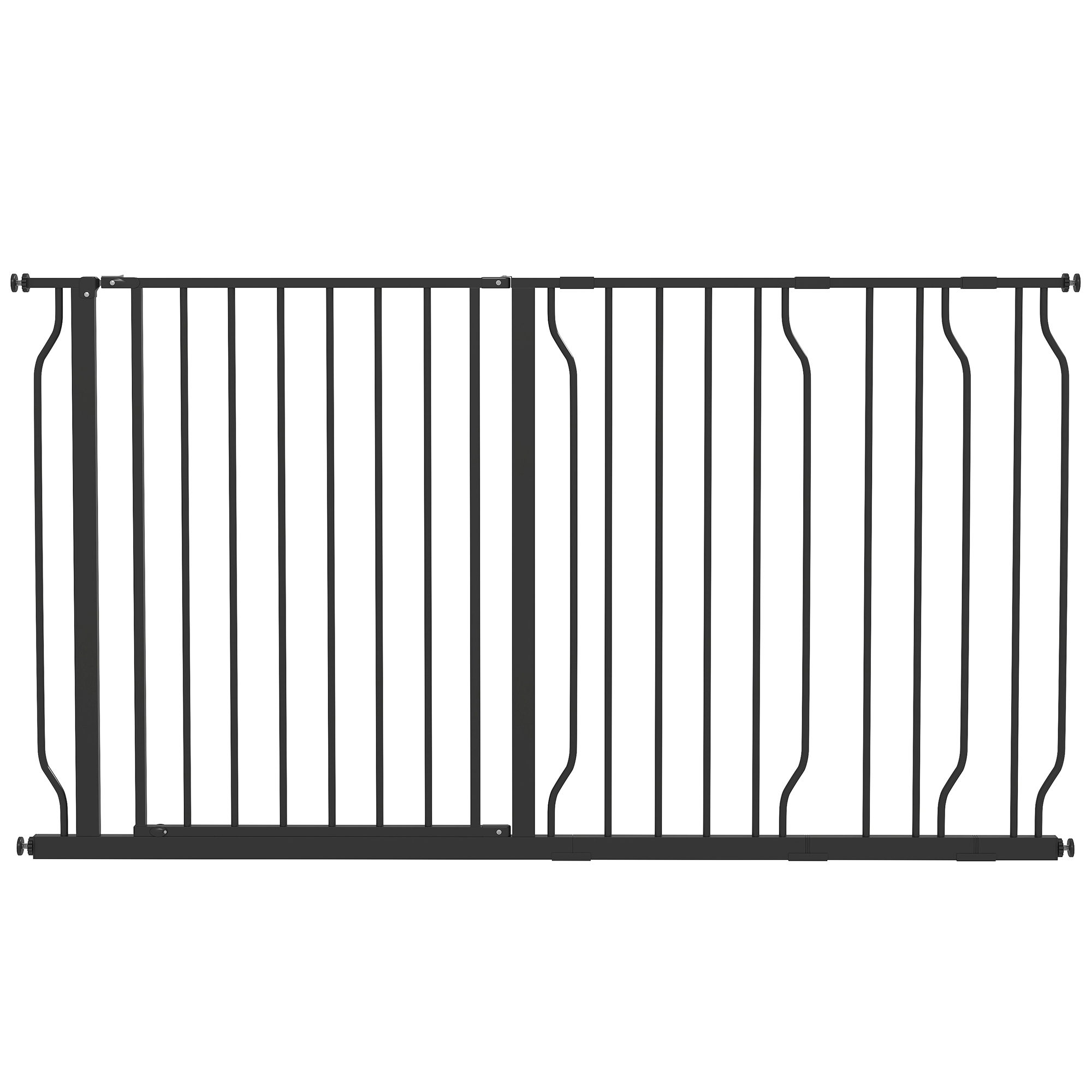 75-145cm Dog Gate Extra Wide Stairway Gate for Pet,Pressure Fit Stair Gate for Doorways, Hallways, Staircases, Black