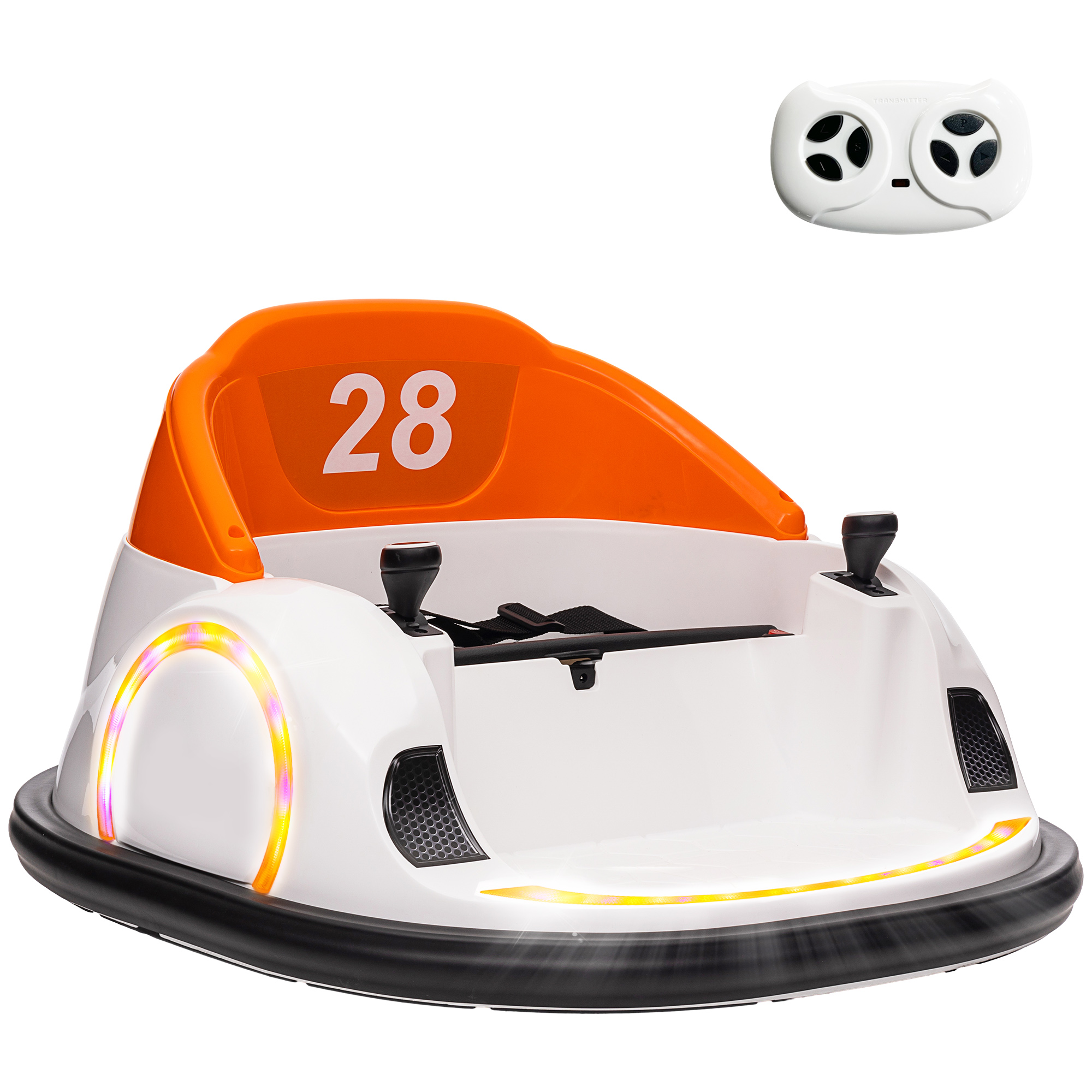 Kids Electric Car - 12V 360deg Rotation Kids Bumper Car Orange 64.5cm