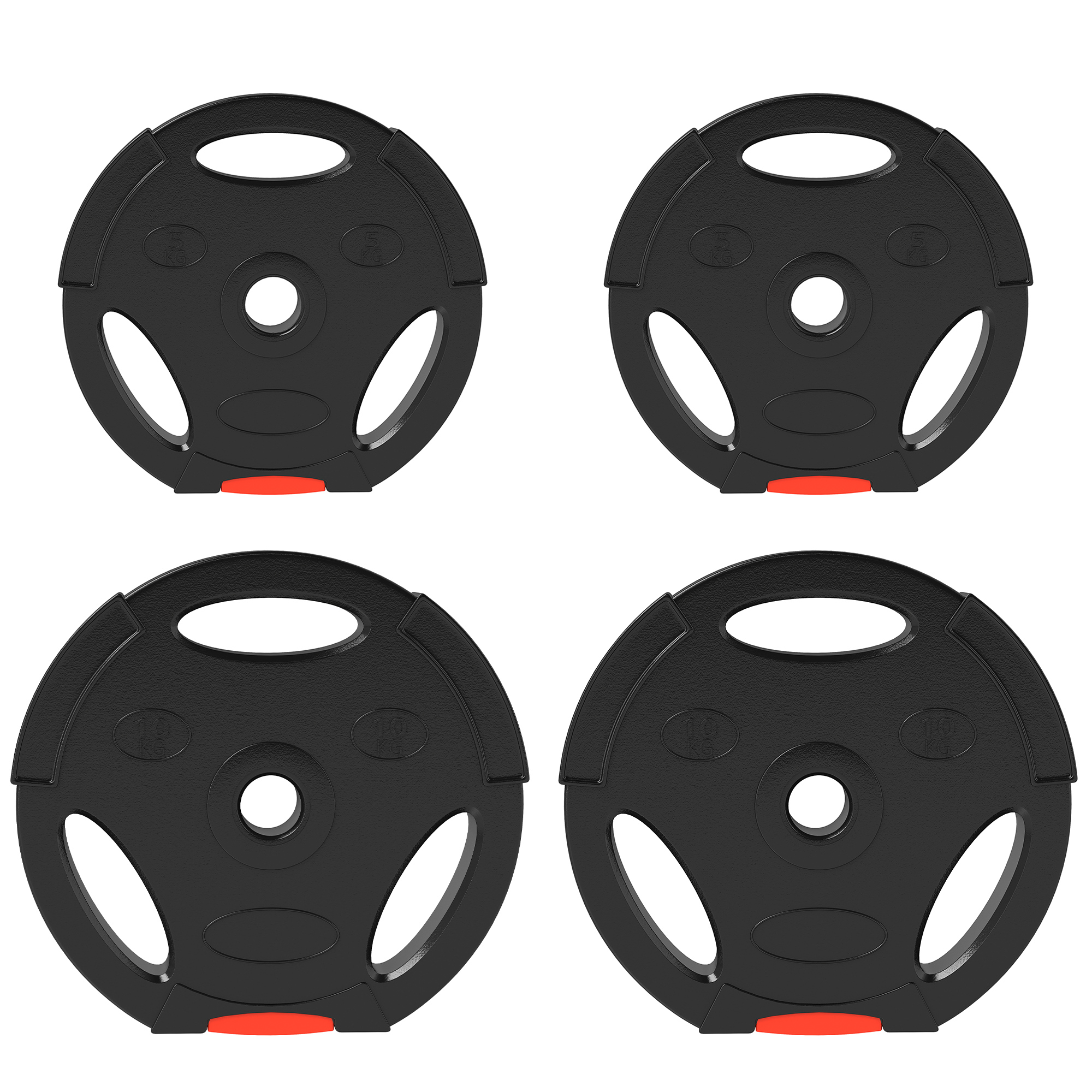 SPORTEDGE Olympic Weight Plates Set Two 10kg Two 5kg - Black