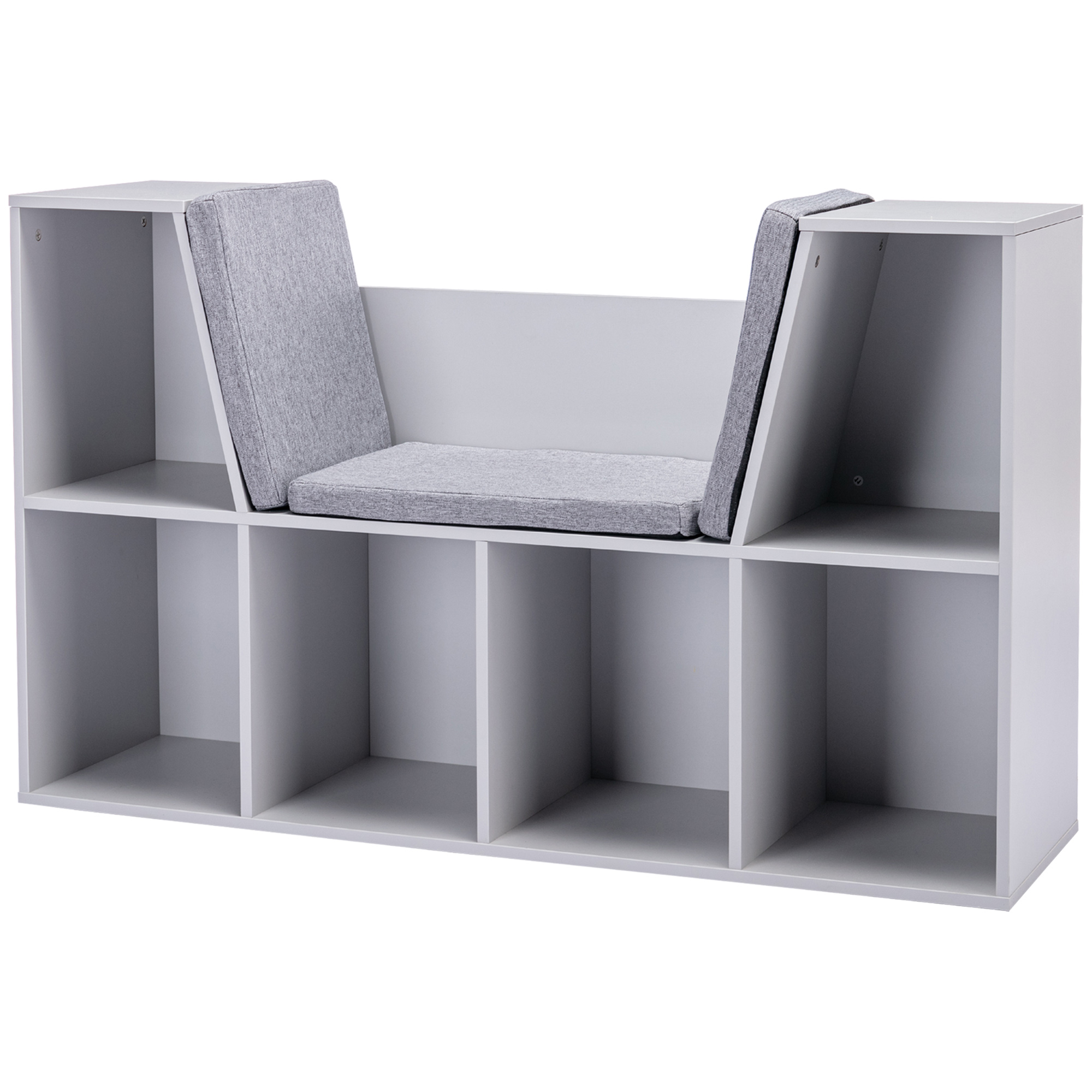 Kids Storage Cabinet, Organiser Display Shelf w/ Six Compartments for Toys, Clothes, Books - Grey