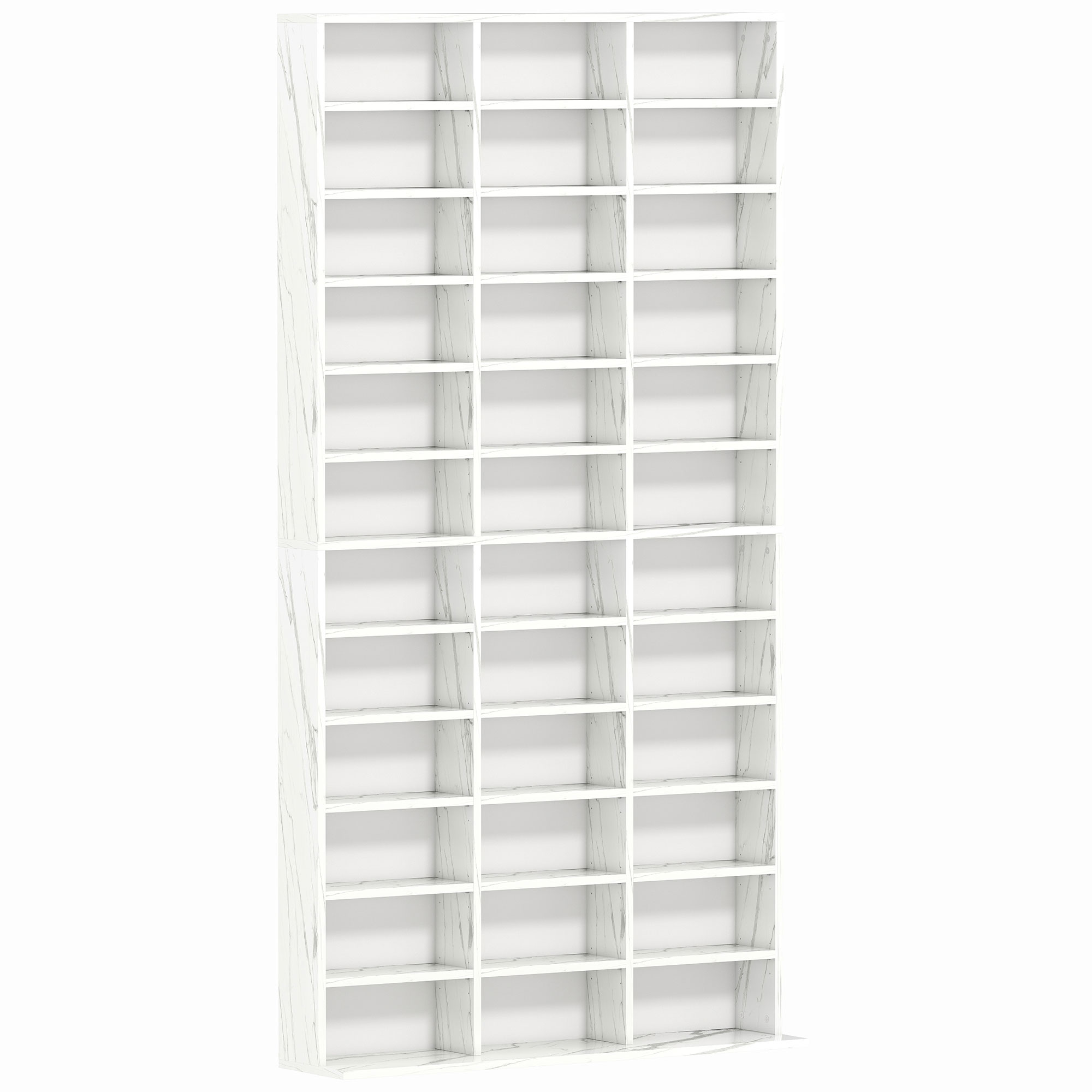 HERON CD Storage Unit Adjustable Shelves 102x195cm - Marble Effect
