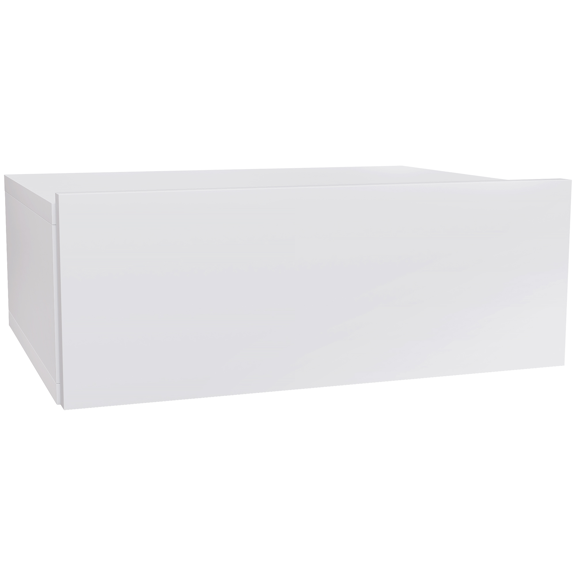 HERON Floating Bedside Table, Wall-Mounted with Drawer - White