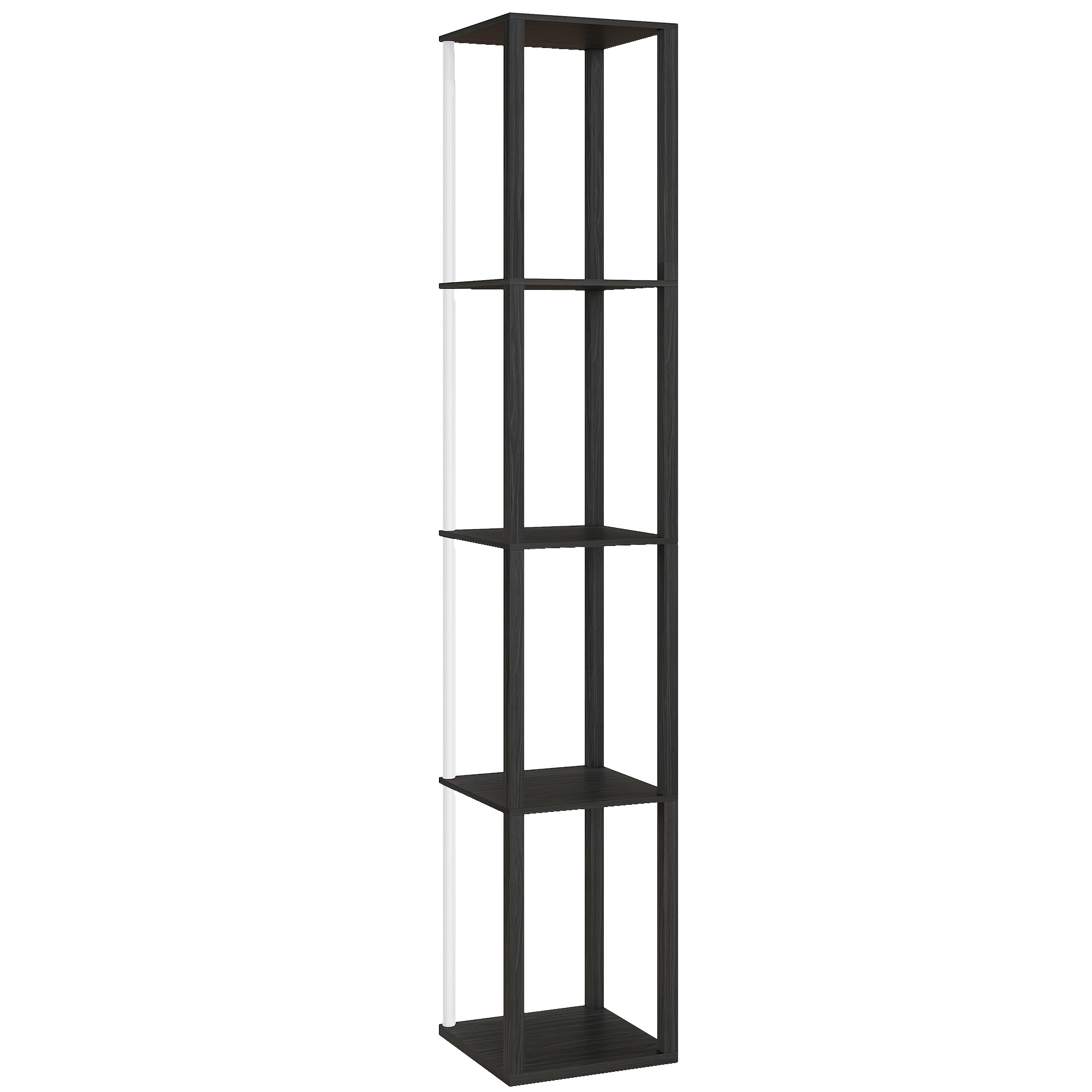 HERON RGB LED Floor Lamp with Shelves Dimmable Standing Lamp Remote Control - Black
