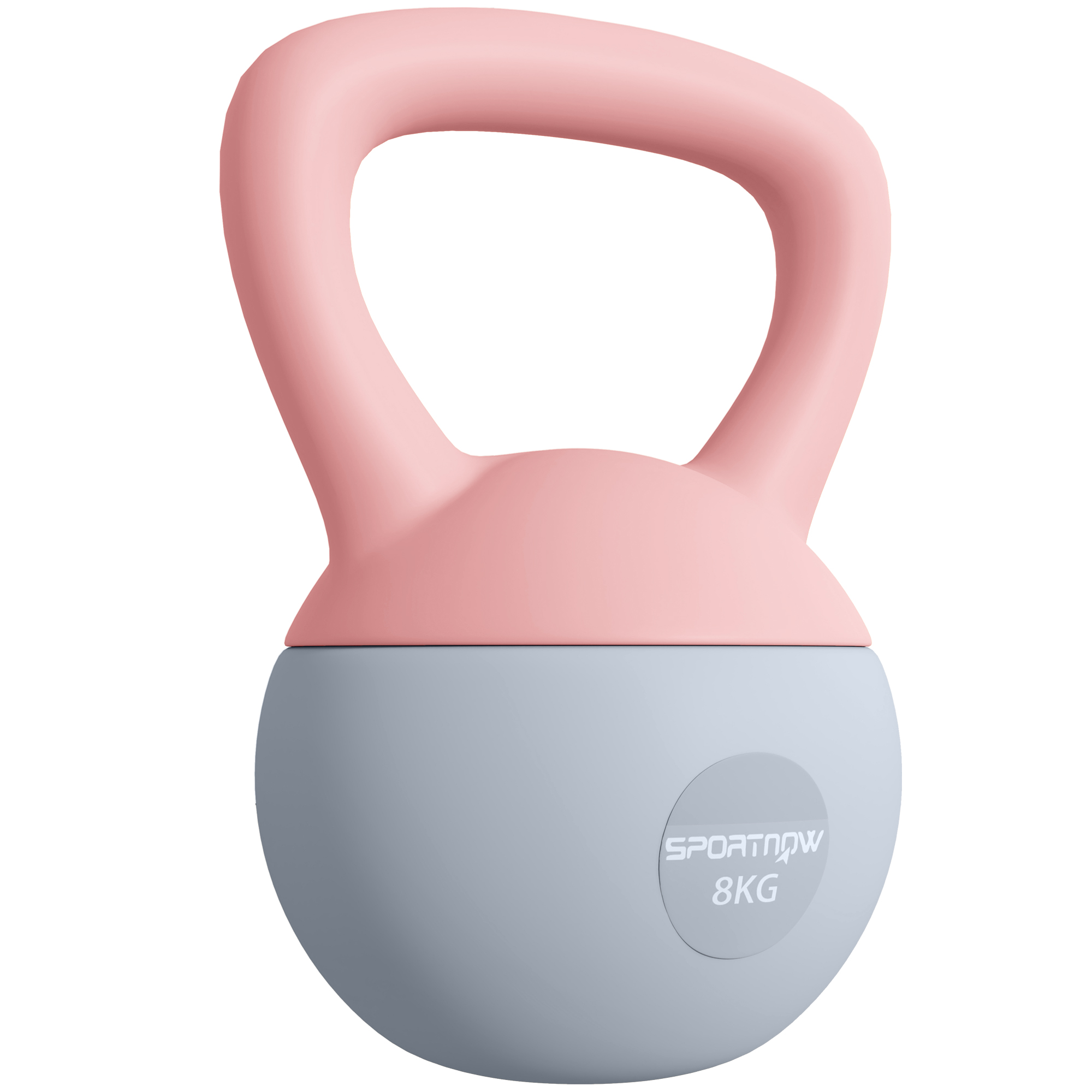 SPORTEDGE 8KG Soft Kettlebell with Non Slip Handle for Home Gym - Pink Grey