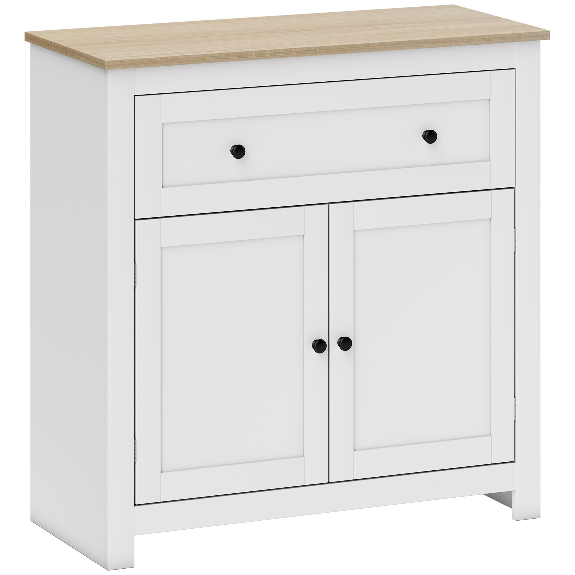 HERON Sideboard Storage Cabinet Morden Kitchen Cupboard Adjustable Shelf - White