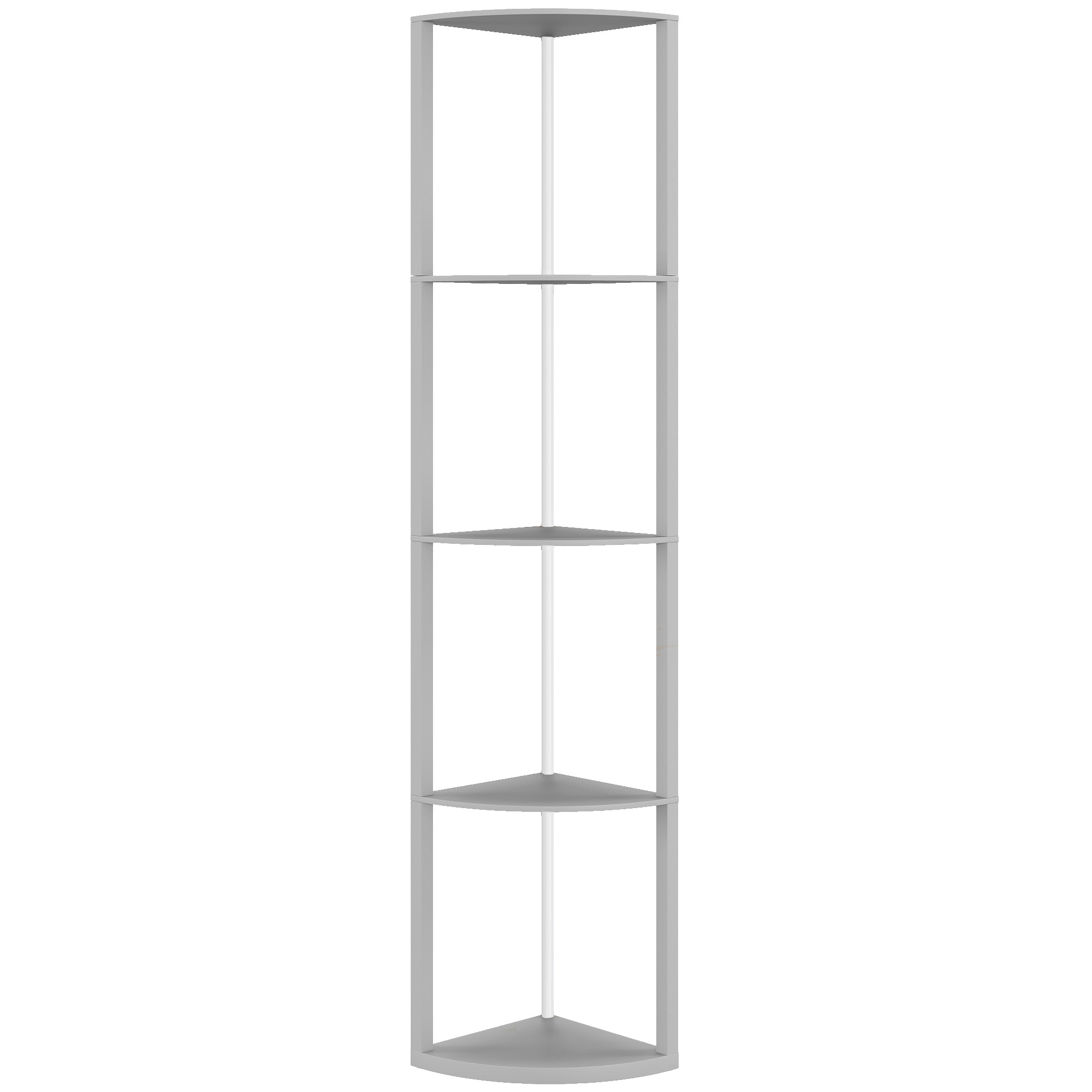 HERON RGB LED Floor Lamp with Shelves 5 Tier Dimmable Standing Lamp Remote - Grey