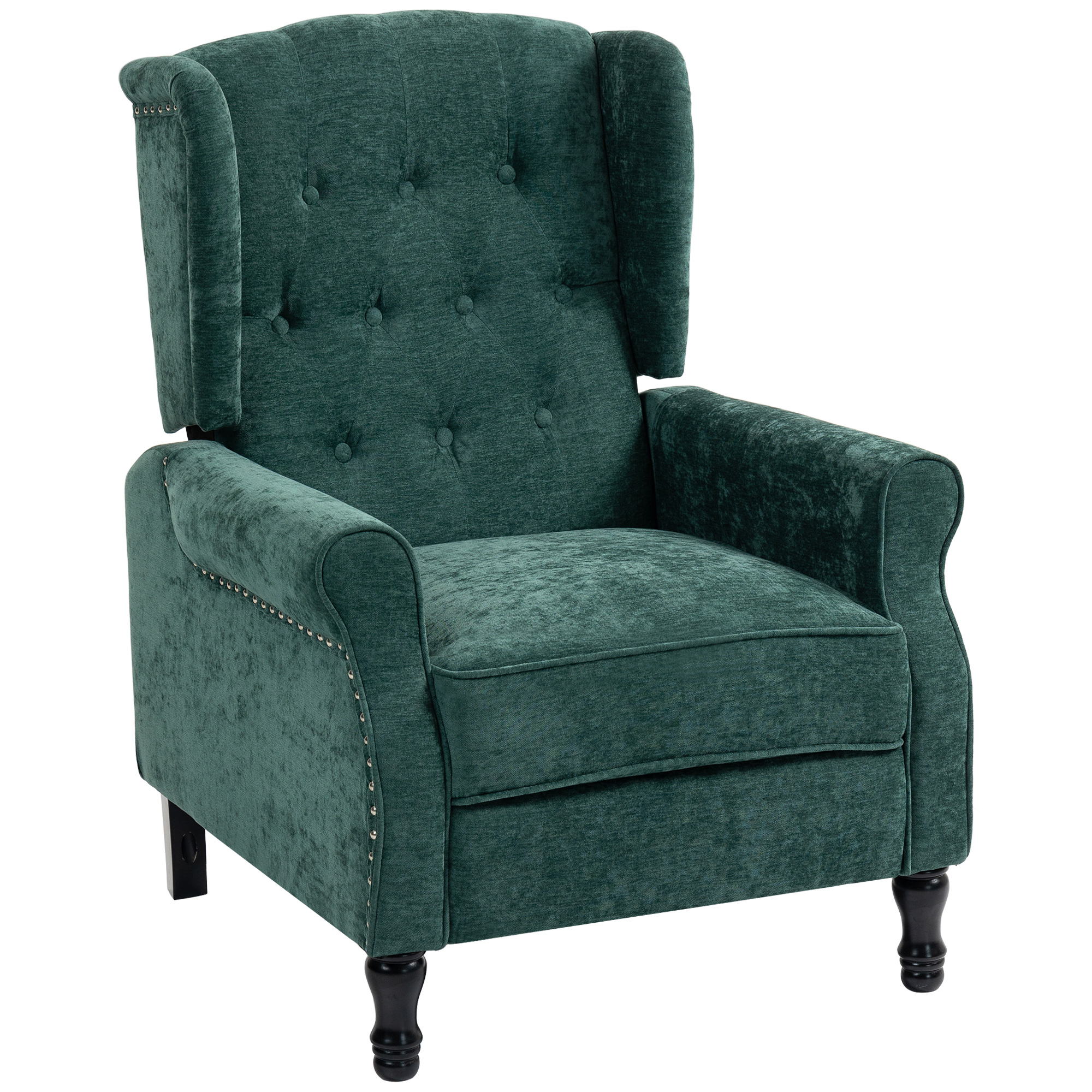 HERON 150 Reclining Vintage Armchair with Footrest - Dark Green