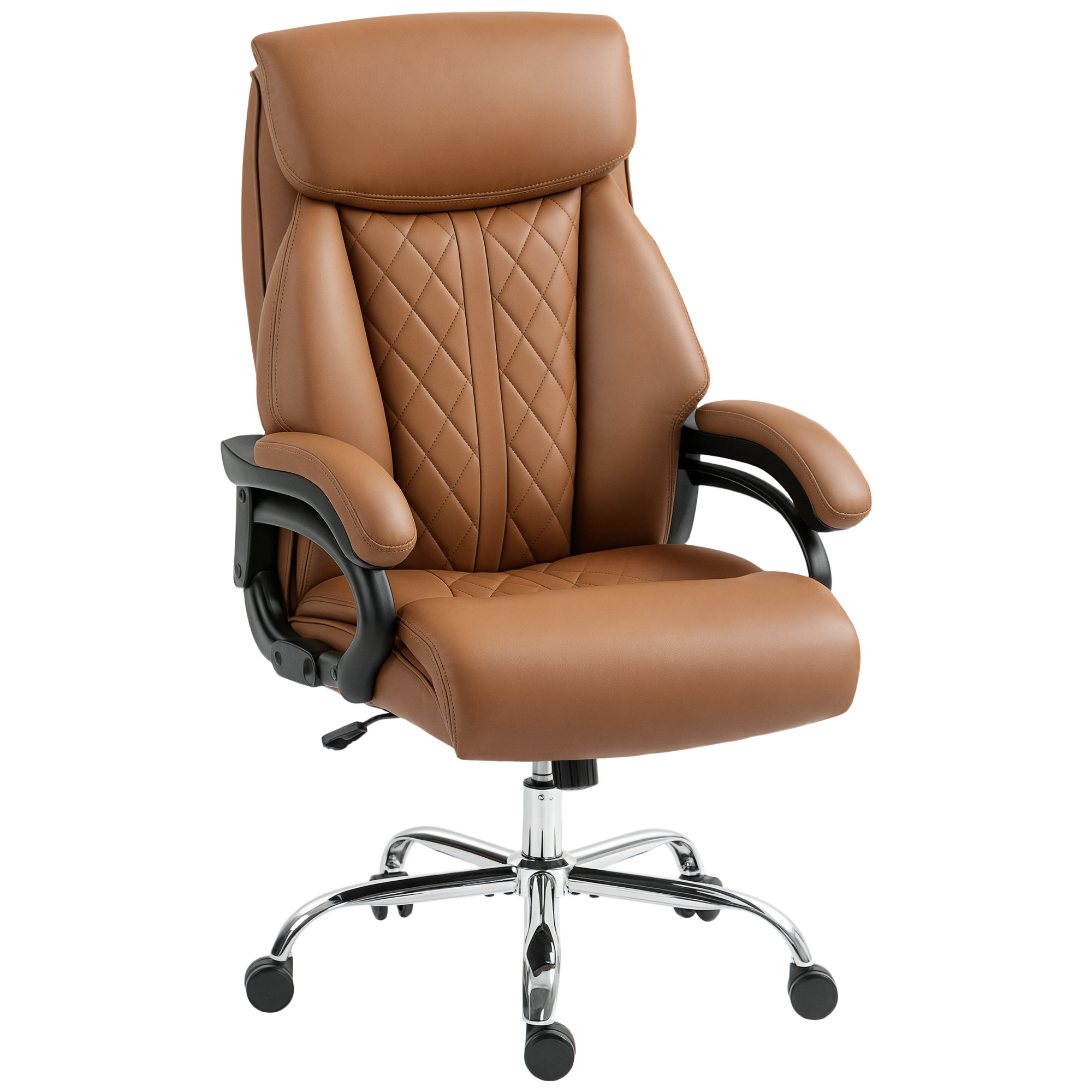 HERON Spring Padded Faux Leather Office Chair - Light Brown