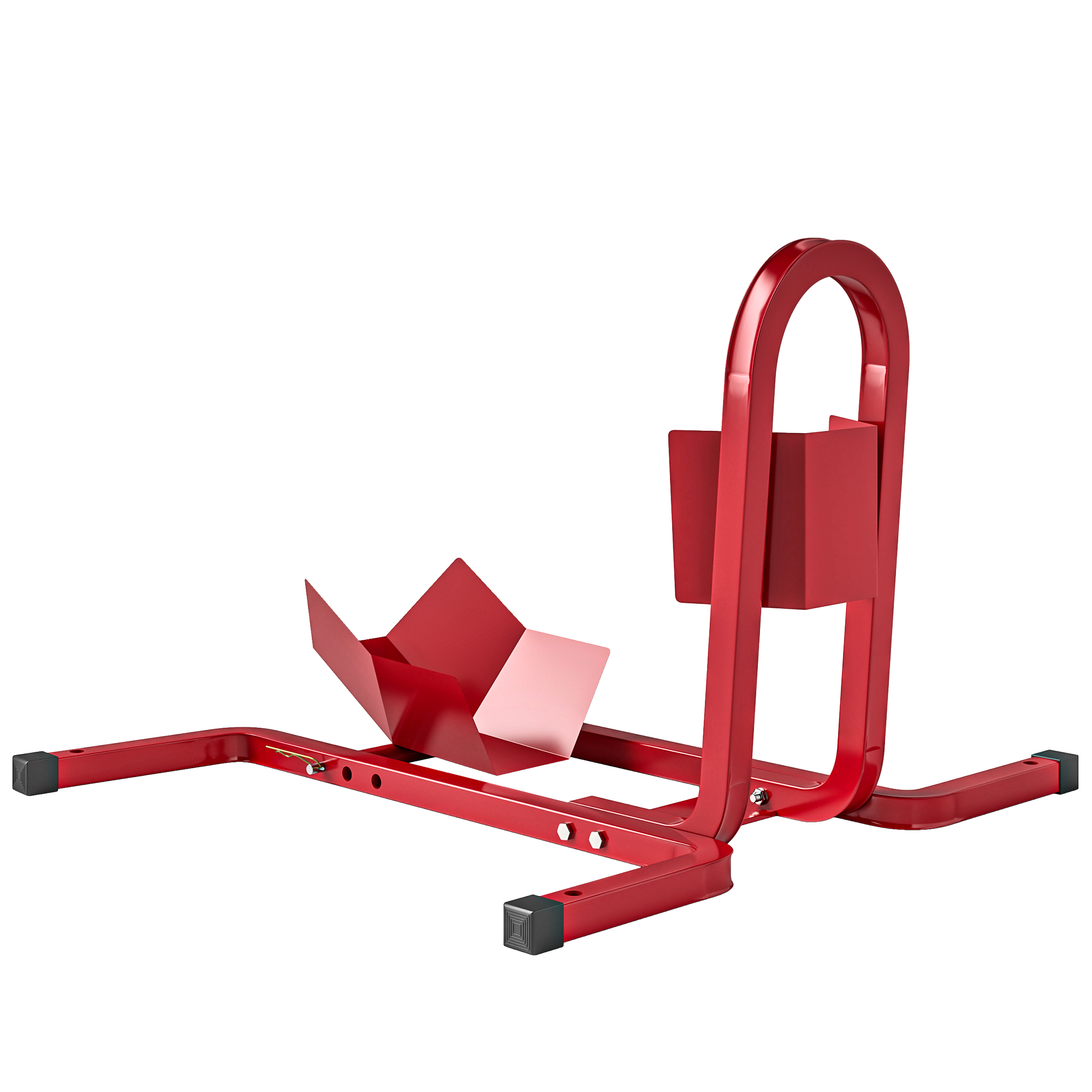 TORLEN Motorcycle Wheel Chock Metal Adjustable Front Tyre Stand - Red