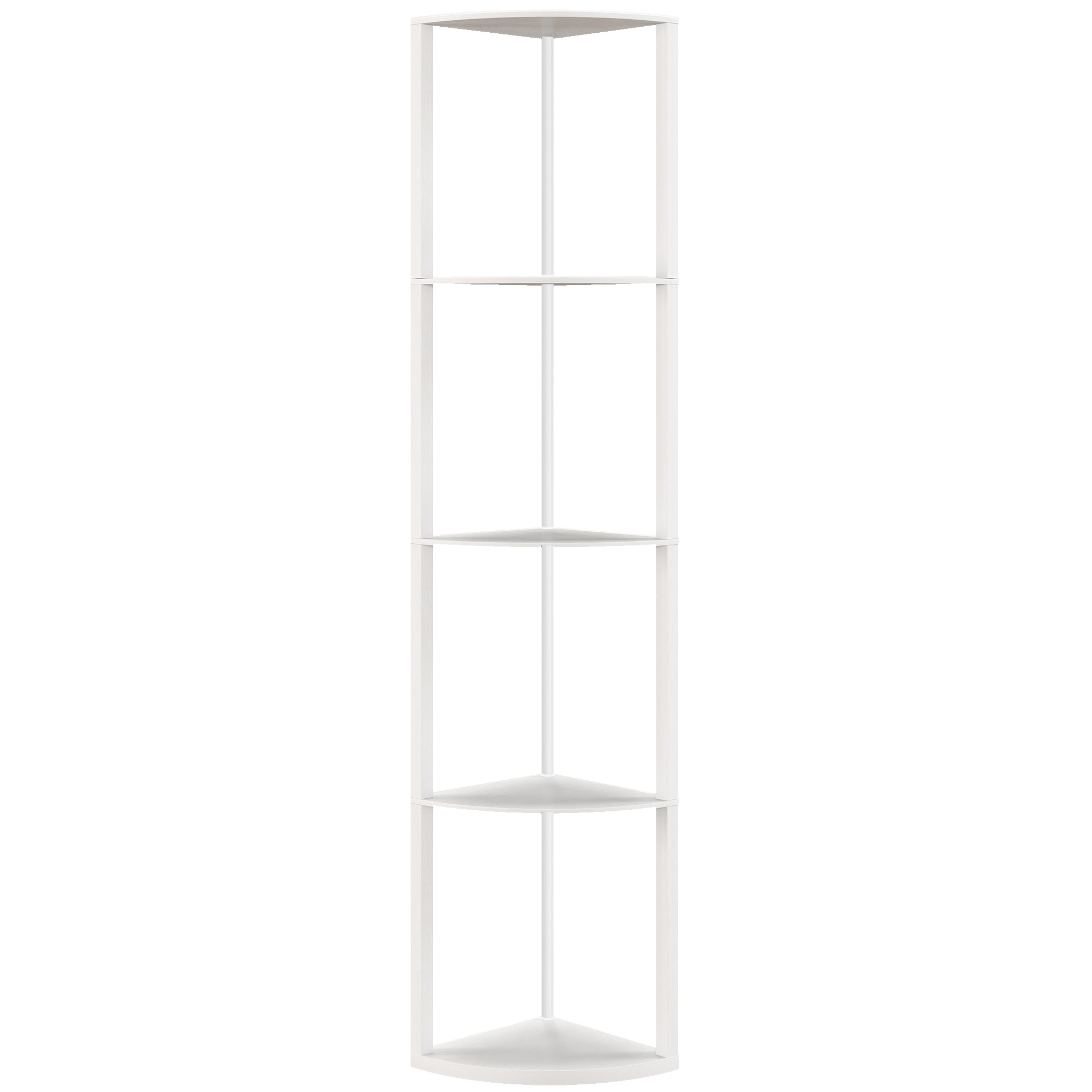 HERON RGB LED Floor Lamp with Shelves 5 Tier Dimmable Standing Lamp Remote - White