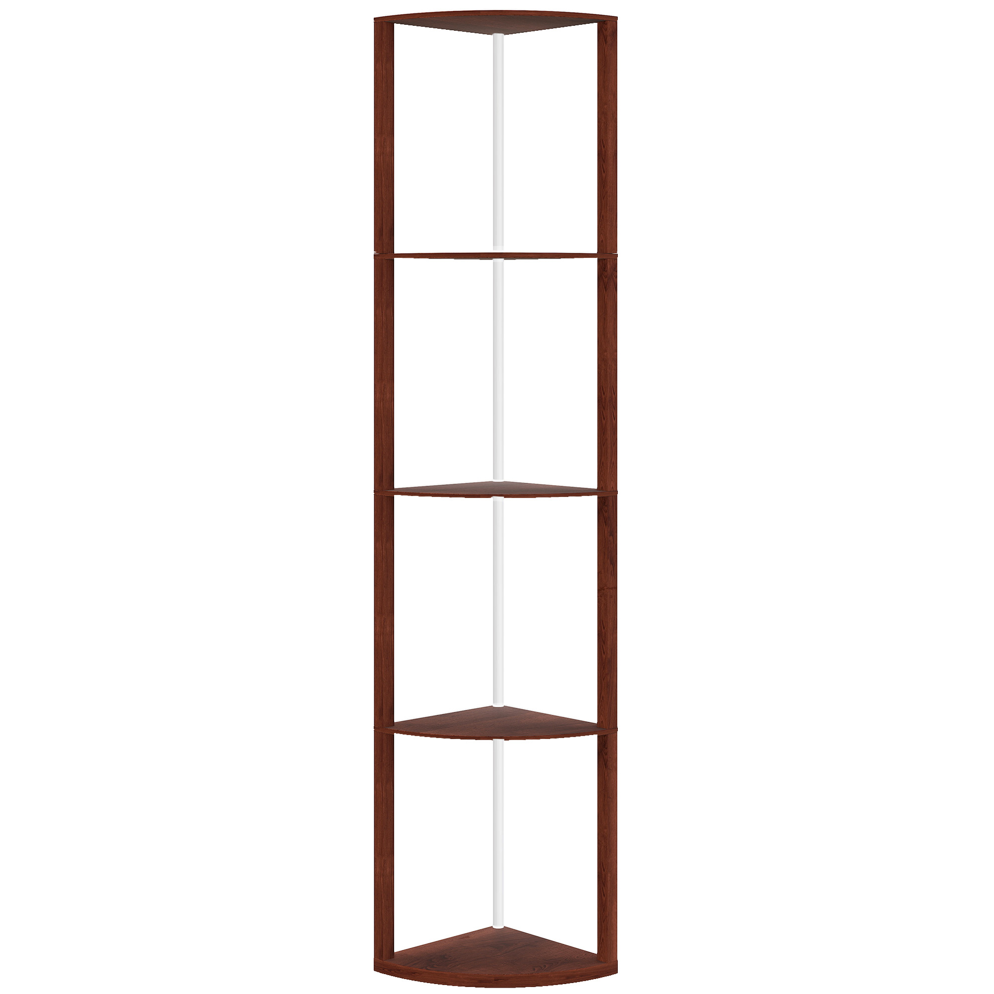 HERON RGB LED Floor Lamp with Shelves 5 Tier Dimmable Standing Lamp Remote - Brown