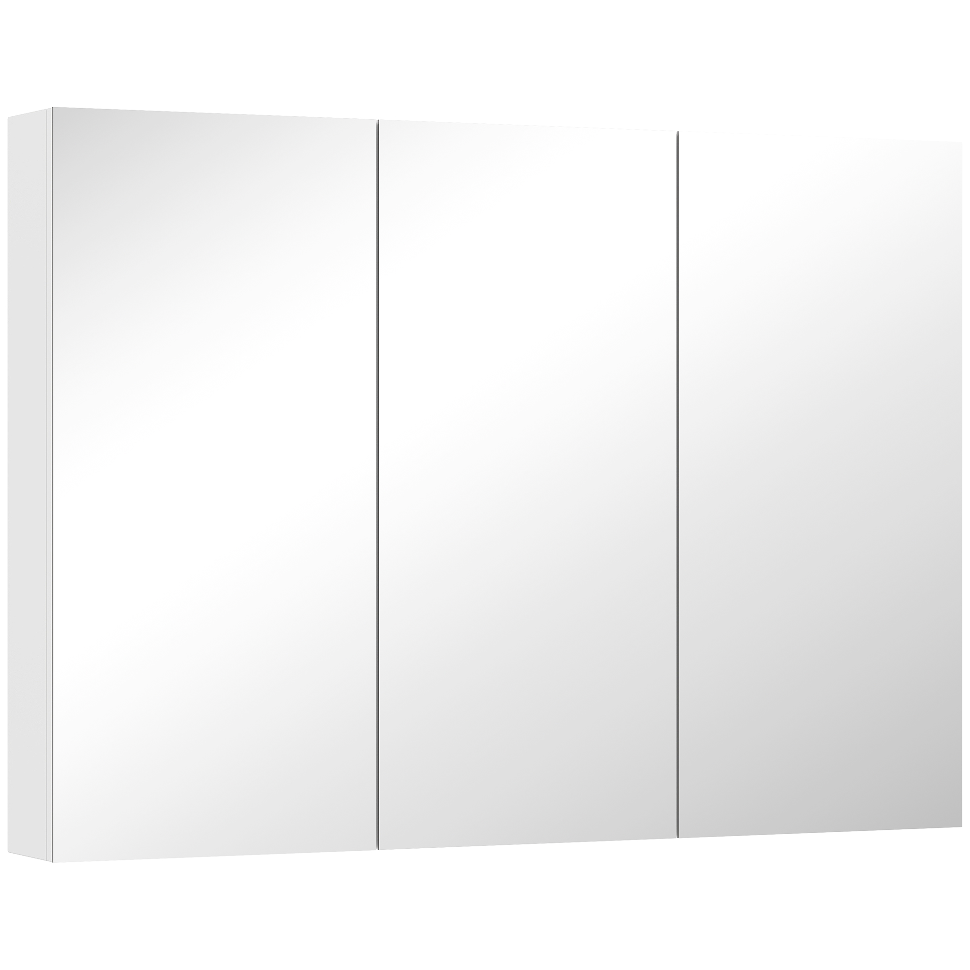 HALRIC 3 Mirror Bathroom Storage Cabinet Wooden - White