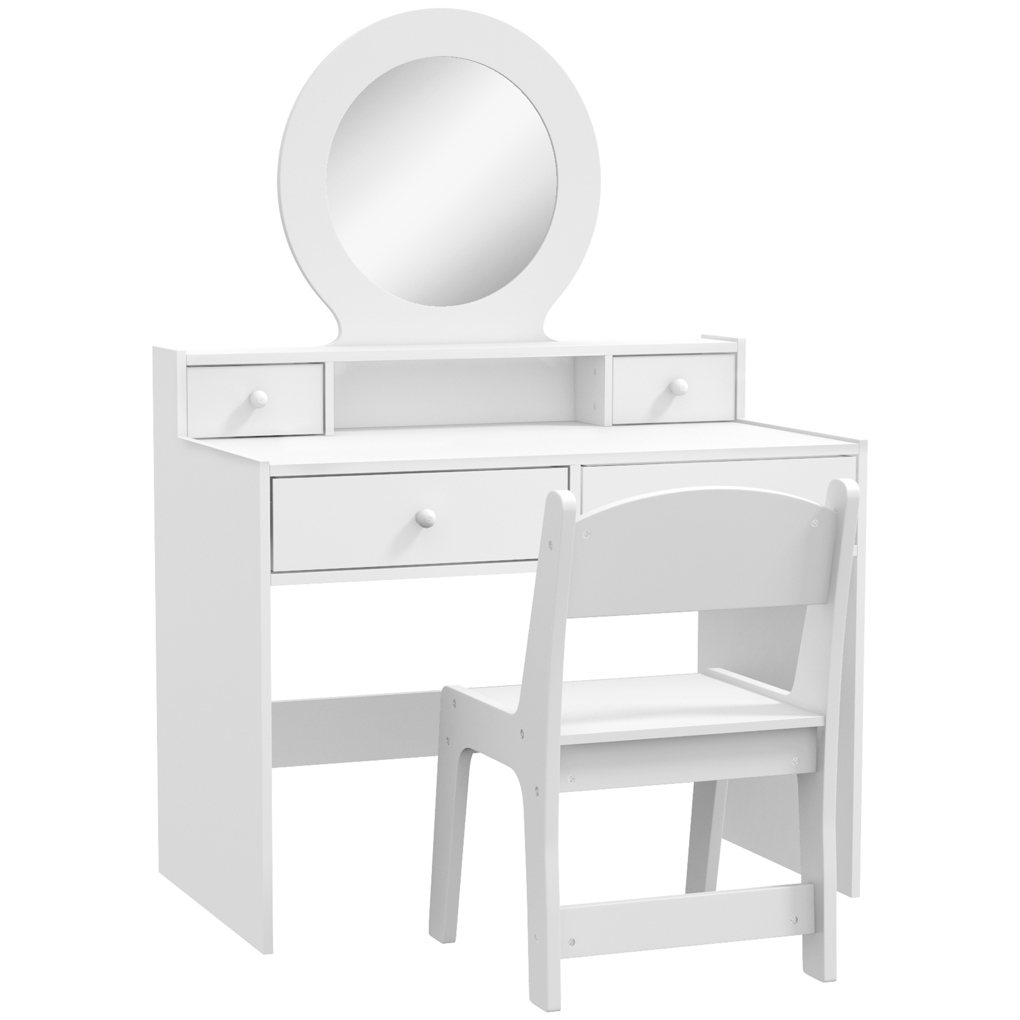 ARVEND Kids Dressing Table Makeup Table with Stool - White