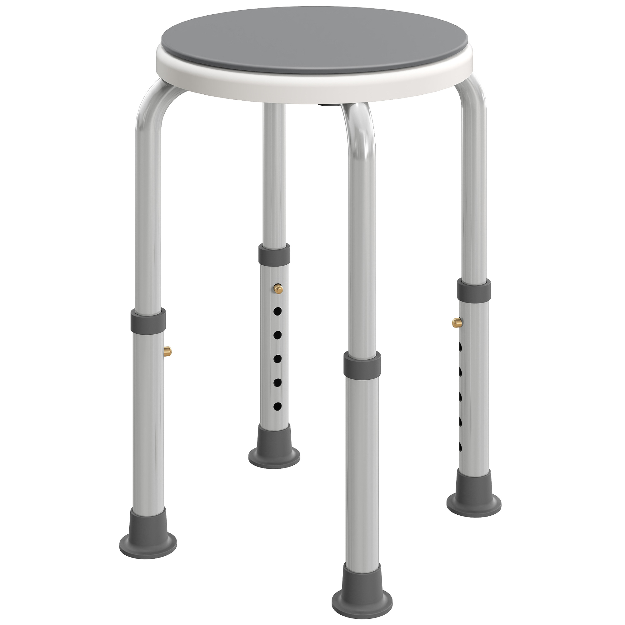 DALMIR Shower Chair Aluminium Swivel Adjustable - Grey