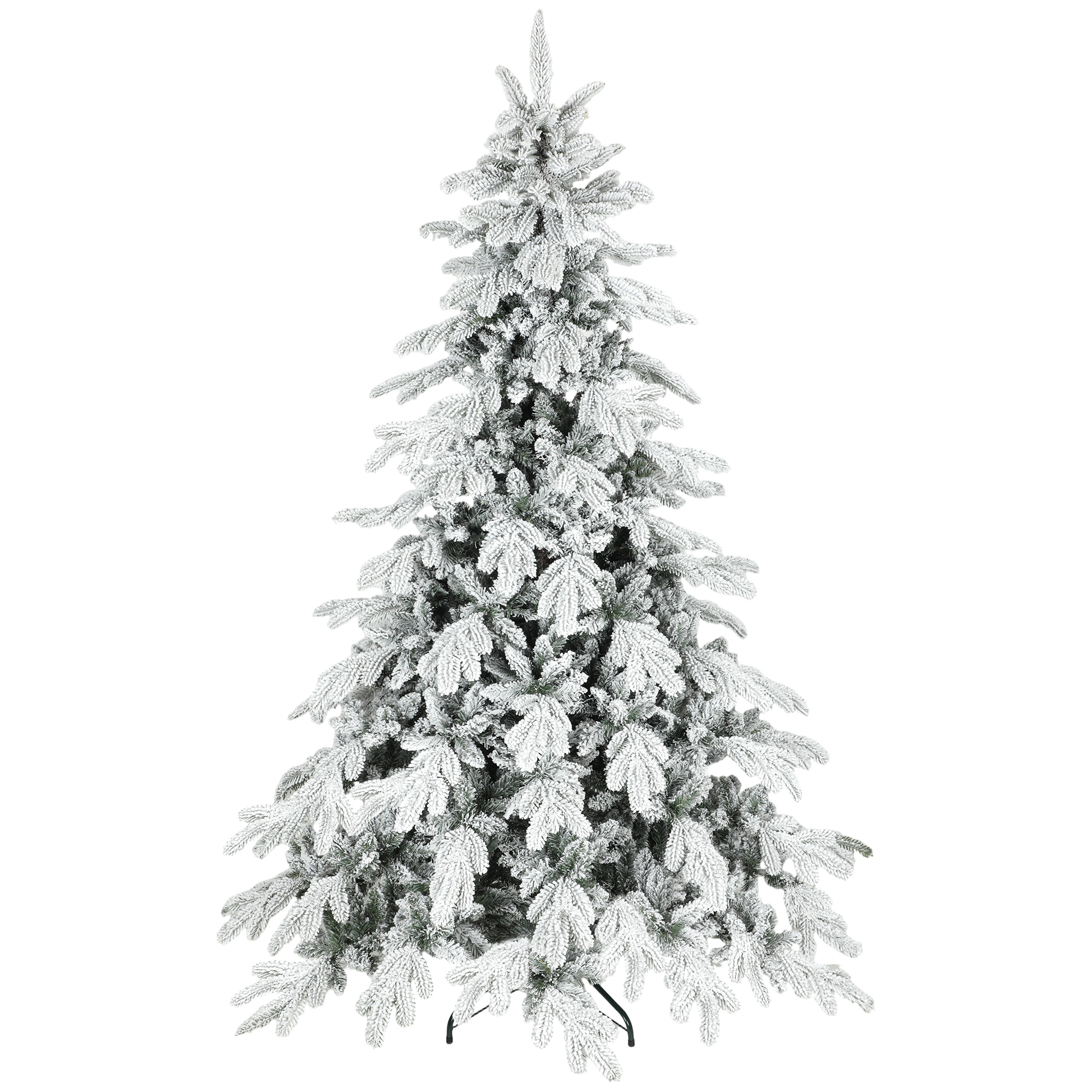 YENTON Super Flocked Christmas Tree Plastic 7ft - Green
