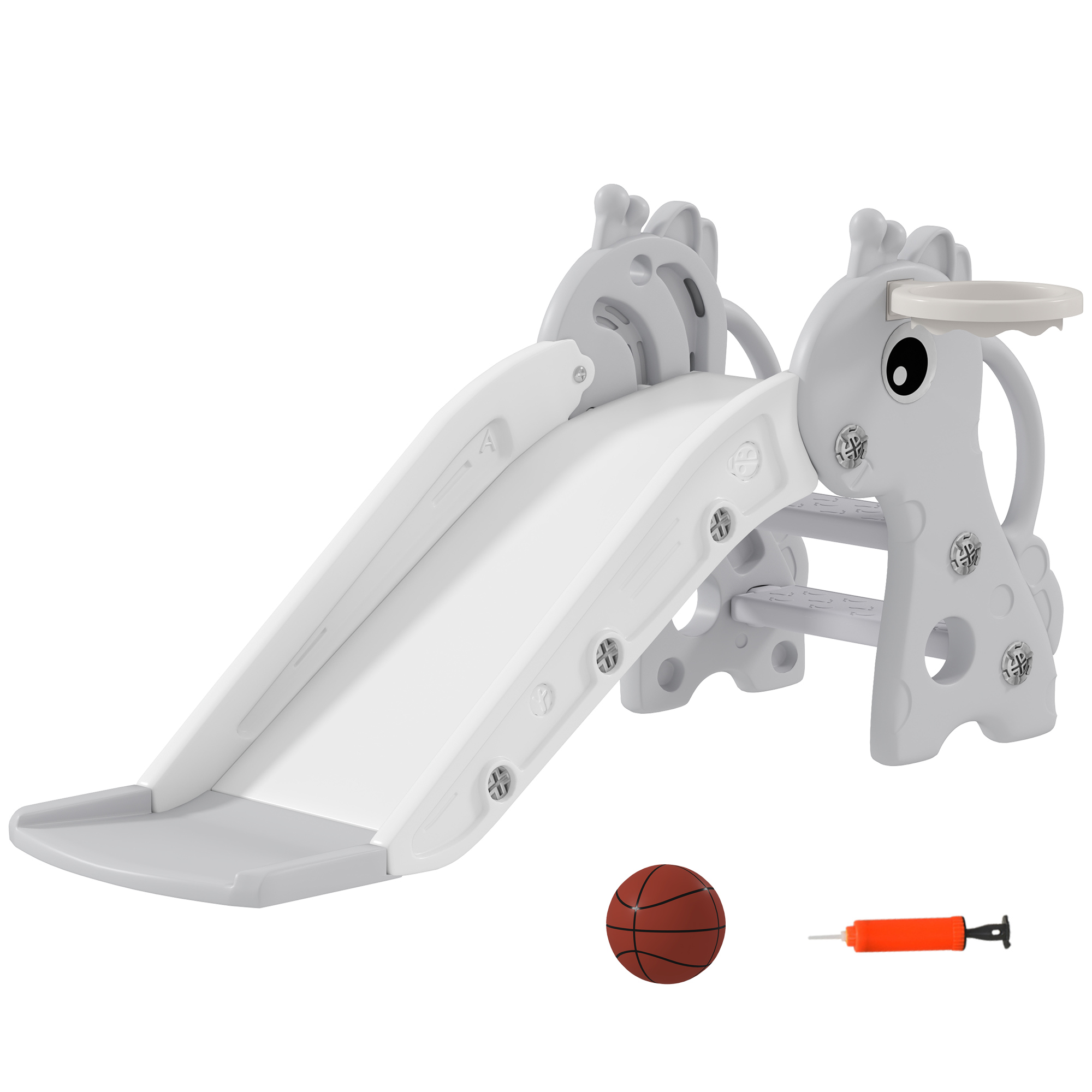 ARVLEN Kids Slide 3 in 1 with Climber and Hoop Slide for Indoor Kids Age 1-3 - Grey