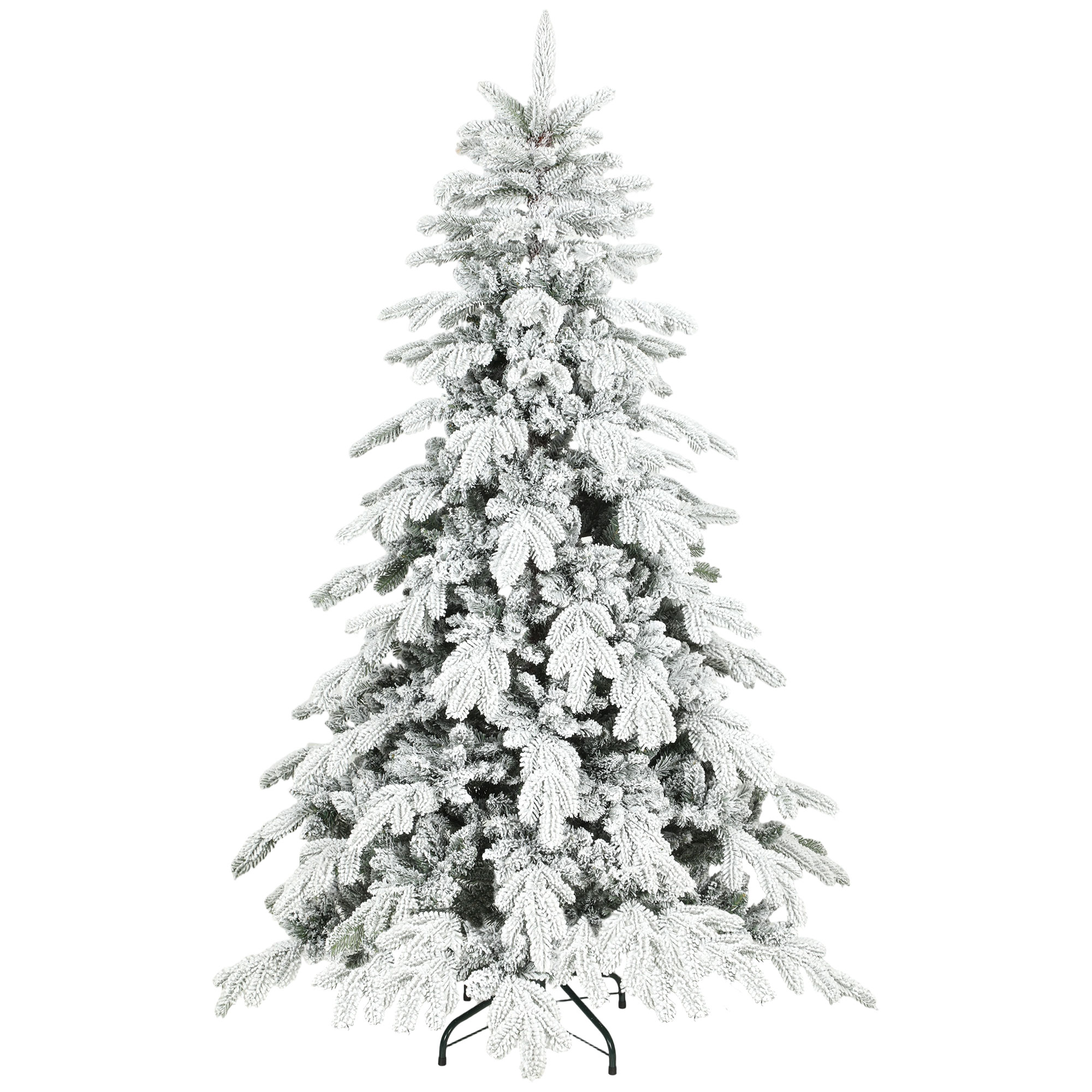 YENTON Super Flocked Christmas Tree Plastic 6ft - Green