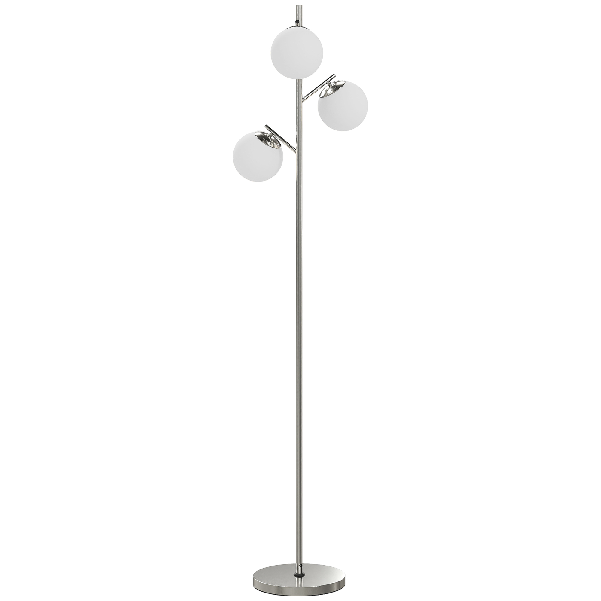 TRALOR 3 Light Tree Floor Lamp Modern Standing Lamp Steel Base - Silver