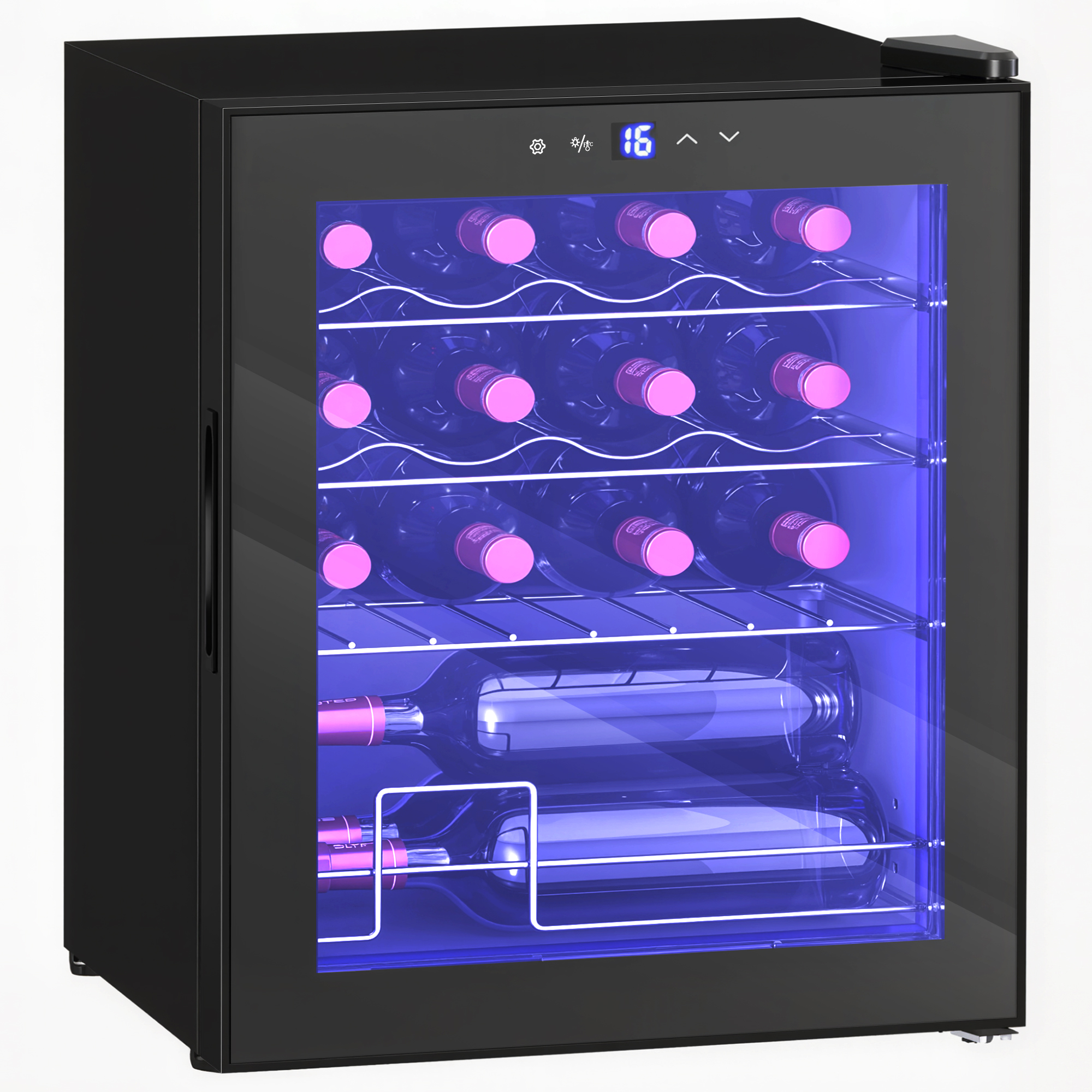 DAVRIC Wine Cooler Fridge 16 Bottle Storage - Black