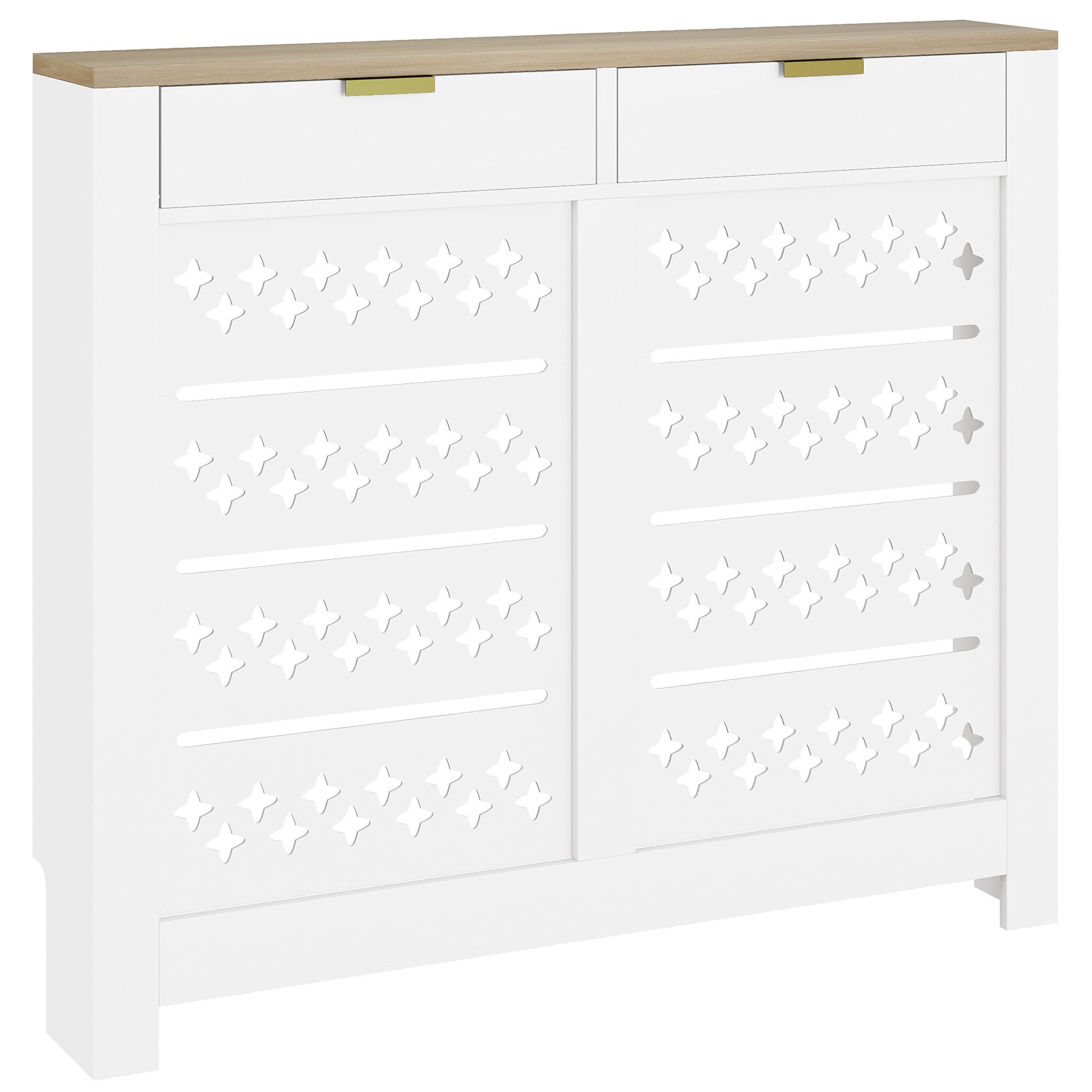 FALRIC Radiator Cover 2 Drawer Design - White