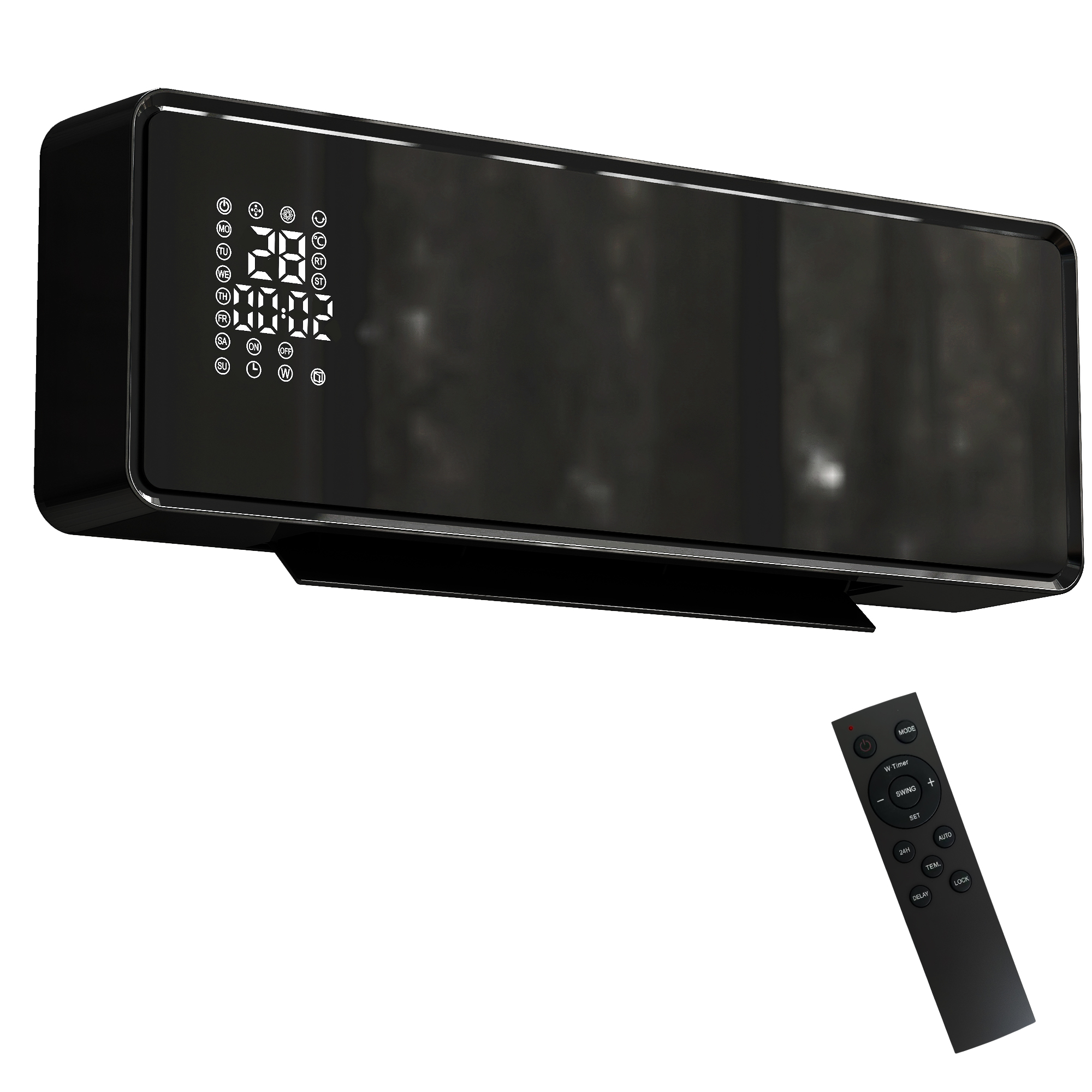 ENLON Electric Heater ABS Ceramic Wall Mounted - Black