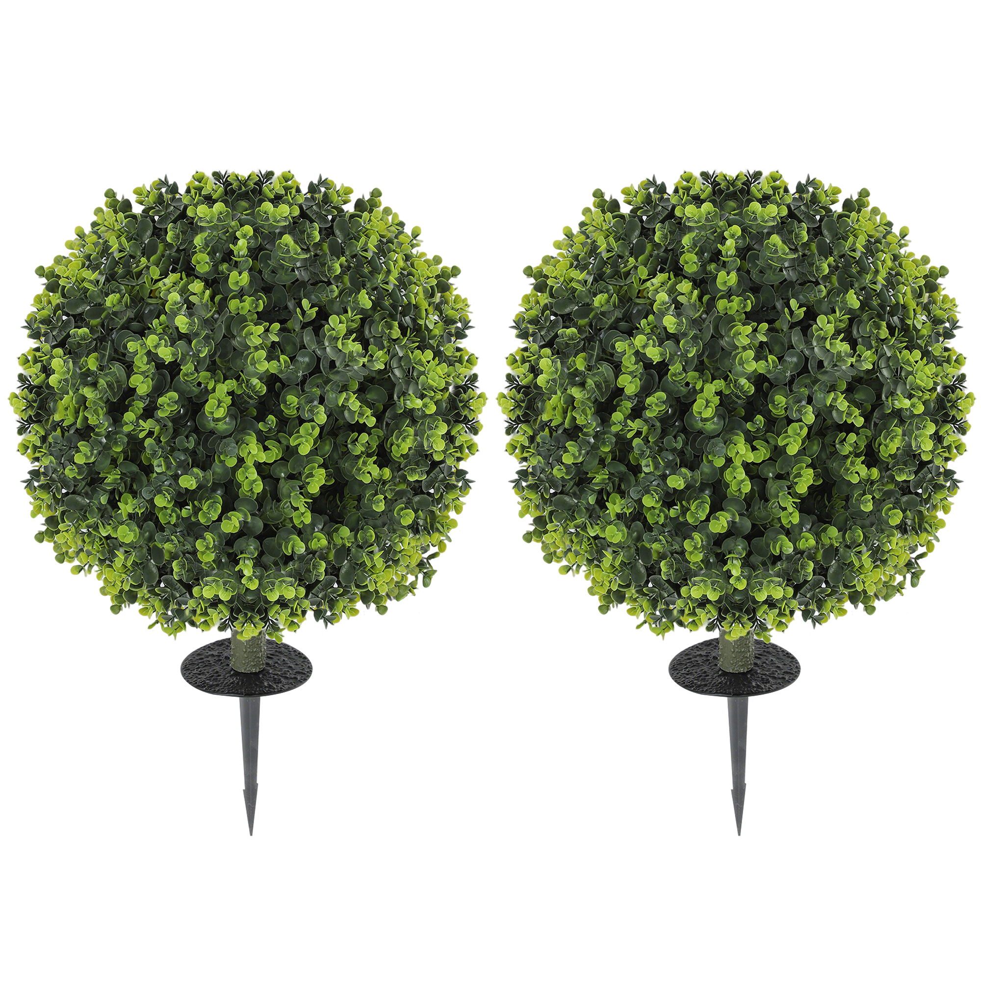 LOMVAR Artificial Boxwood Topiary Ball Plastic Set of 2 - Green