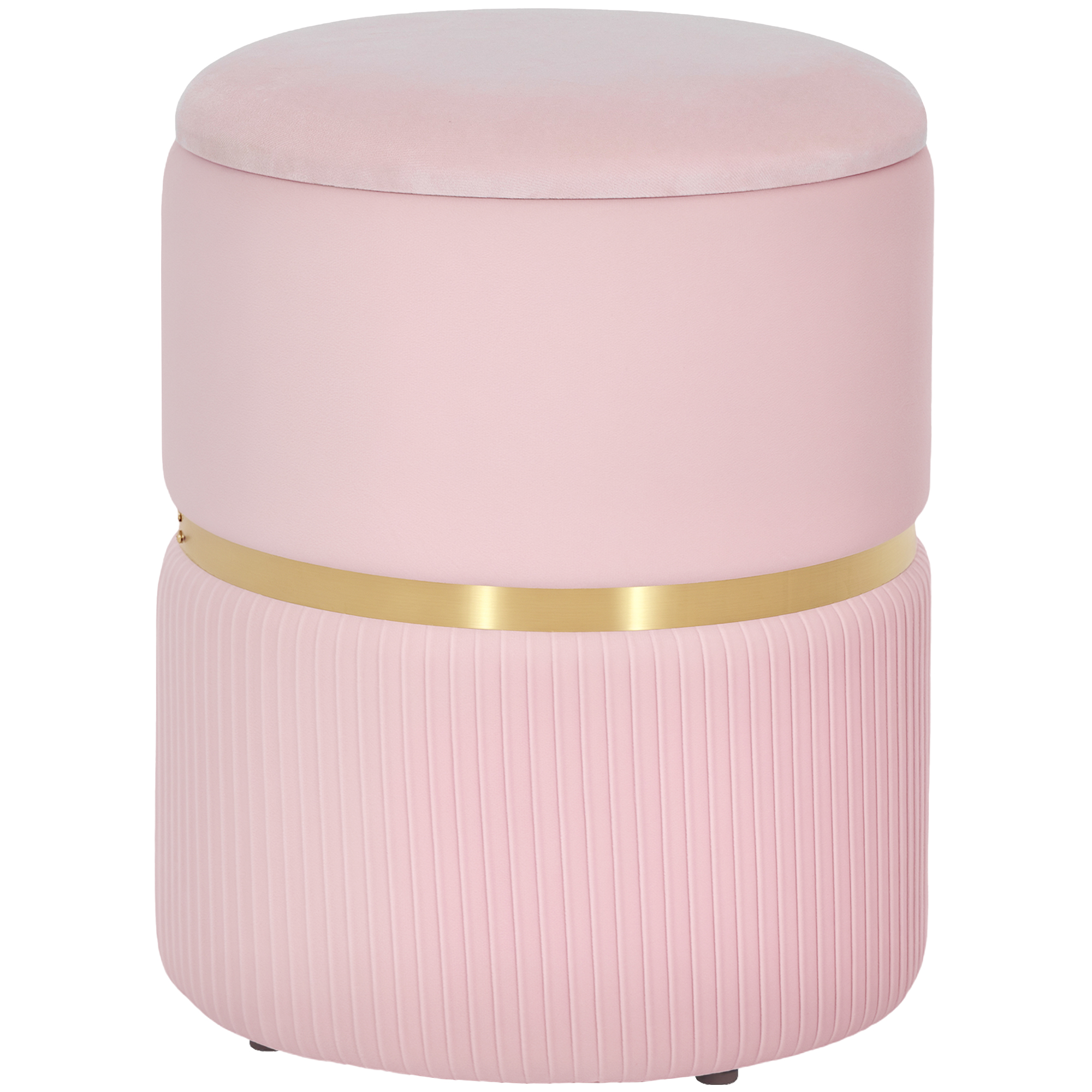 JUVIX Velvet Ottoman Storage Seat - Pink