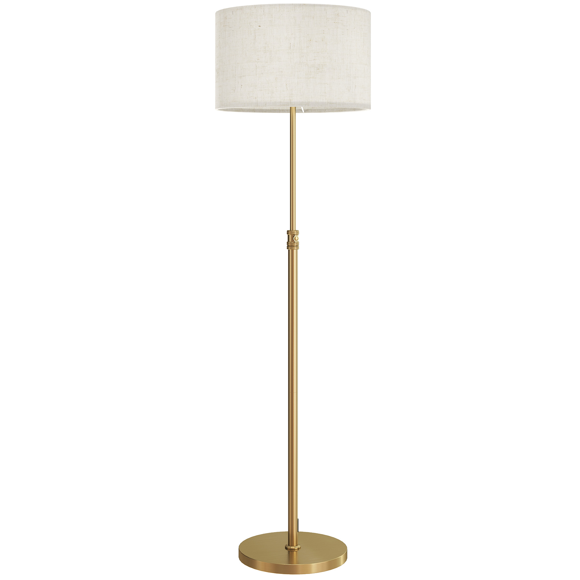 ARVASTYN Floor Lamp with Remote, Height Adjustable, Linen Shade, 3000k - 6000k Adjustable Colour - Gold