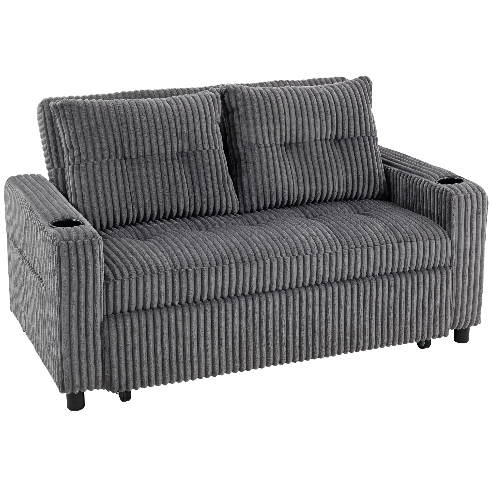 VEXLORN Fabric 2 Seater Clikc Clack Sofa Bed - Charcoal Grey
